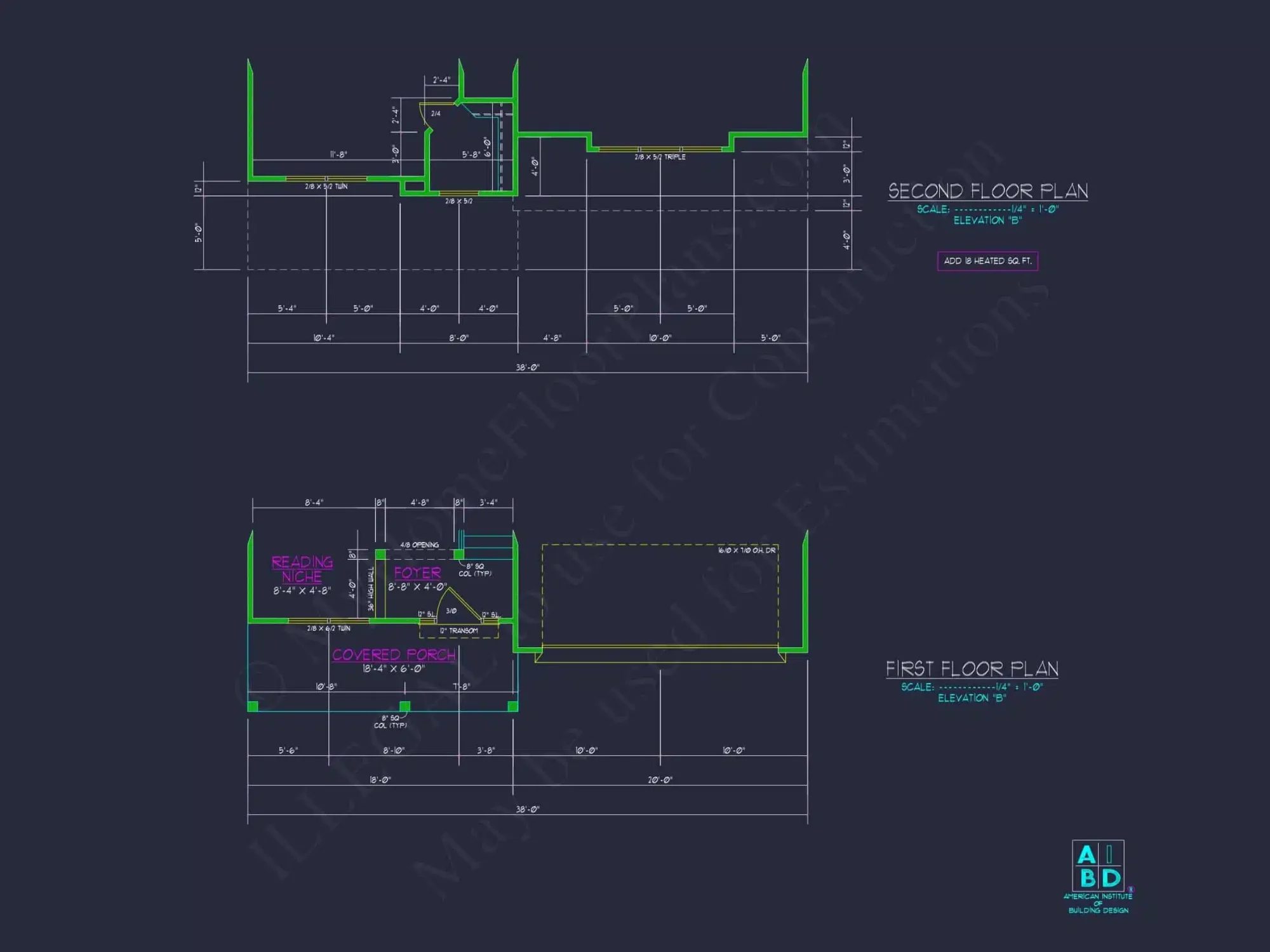 Modern Two-Story Home Plan with CAD Blueprint and Functional Layout