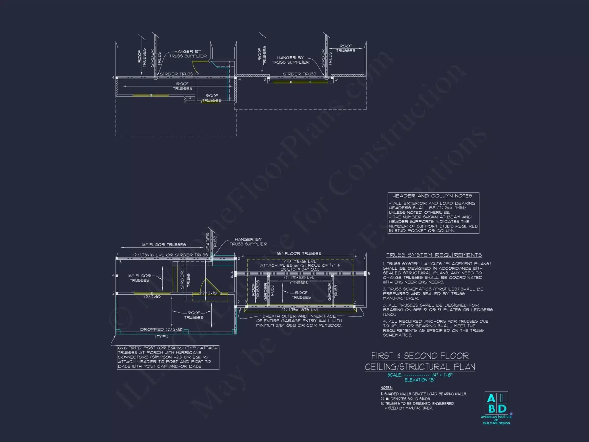 Modern Two-Story Home Plan with CAD Blueprint and Functional Layout