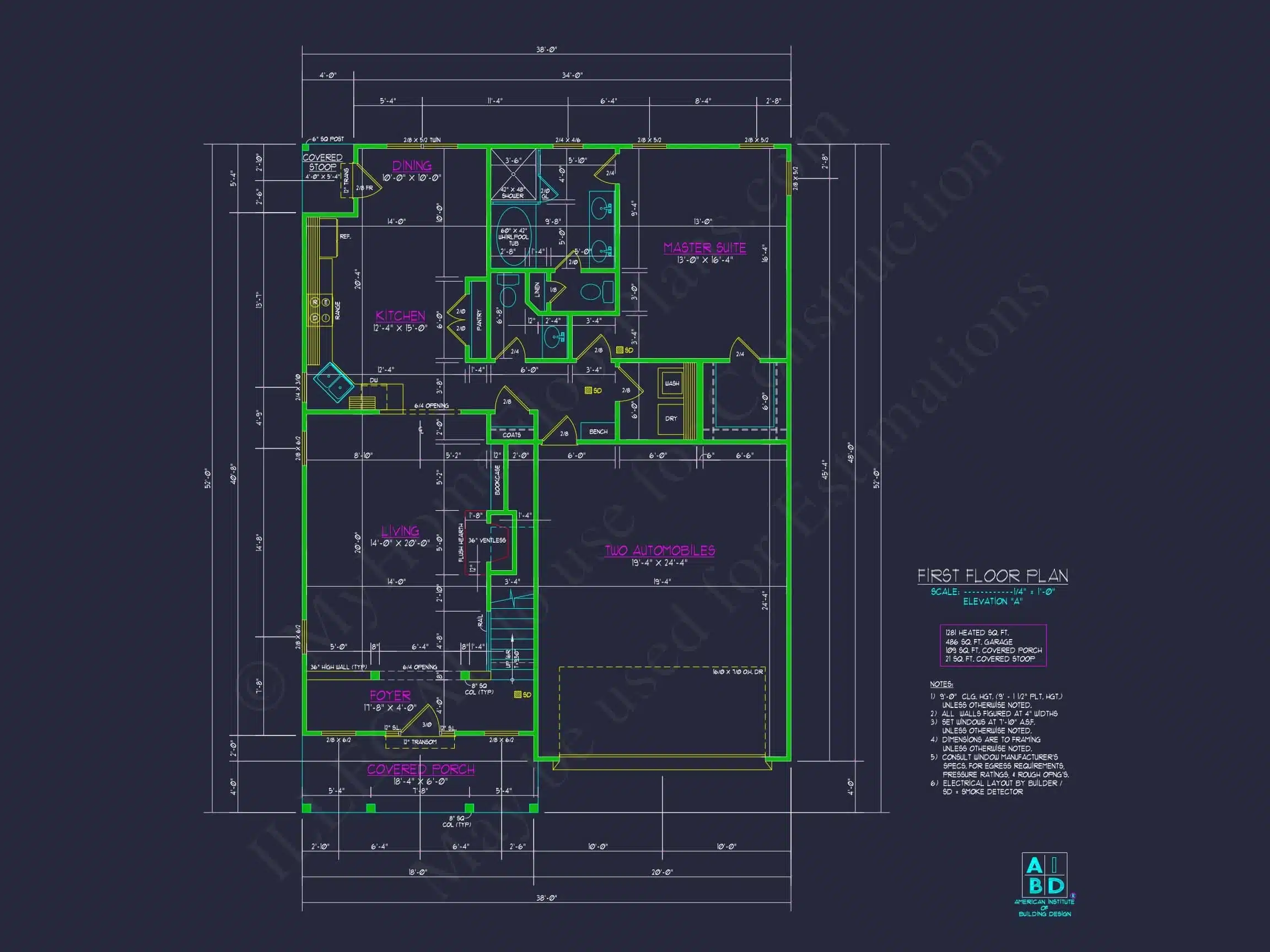 Modern Two-Story Home Plan with CAD Blueprint and Functional Layout