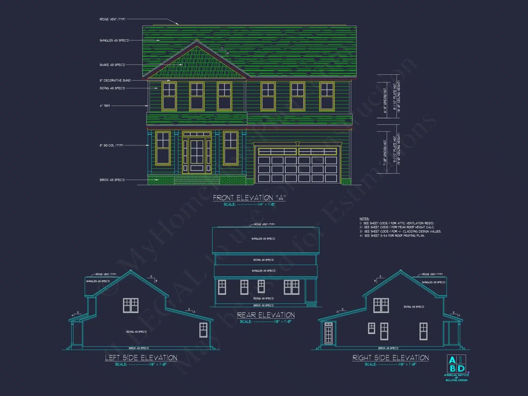 Modern Two-Story Home Plan with CAD Blueprint and Functional Layout