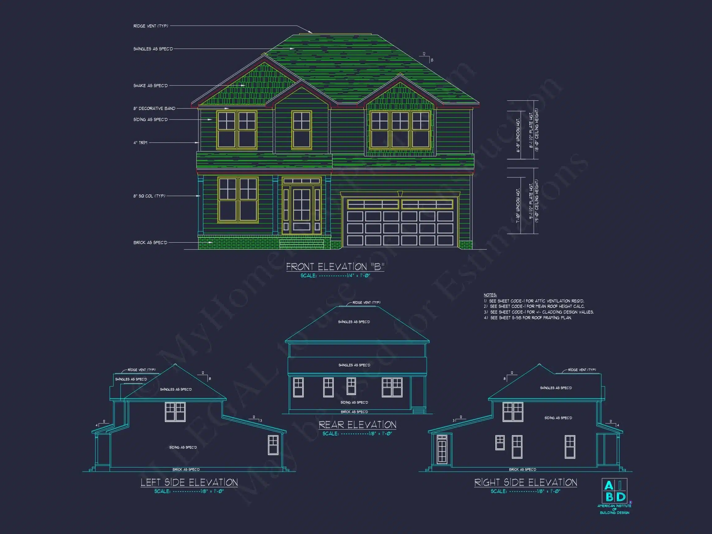 Modern Two-Story Home Plan with CAD Blueprint and Functional Layout