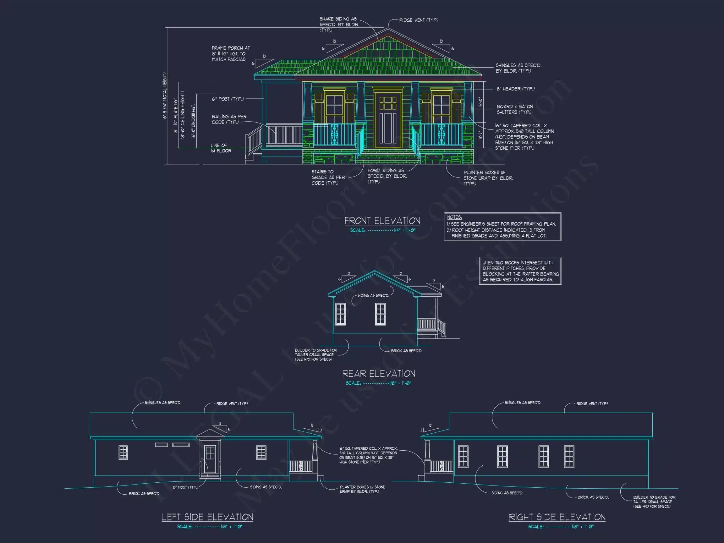 16-1848 HOUSE PLAN - Compact Cottage House Plan With Cozy Design and CAD Blueprint 3 Compact Cottage Home Plan With Cozy Design and CAD Blueprint
