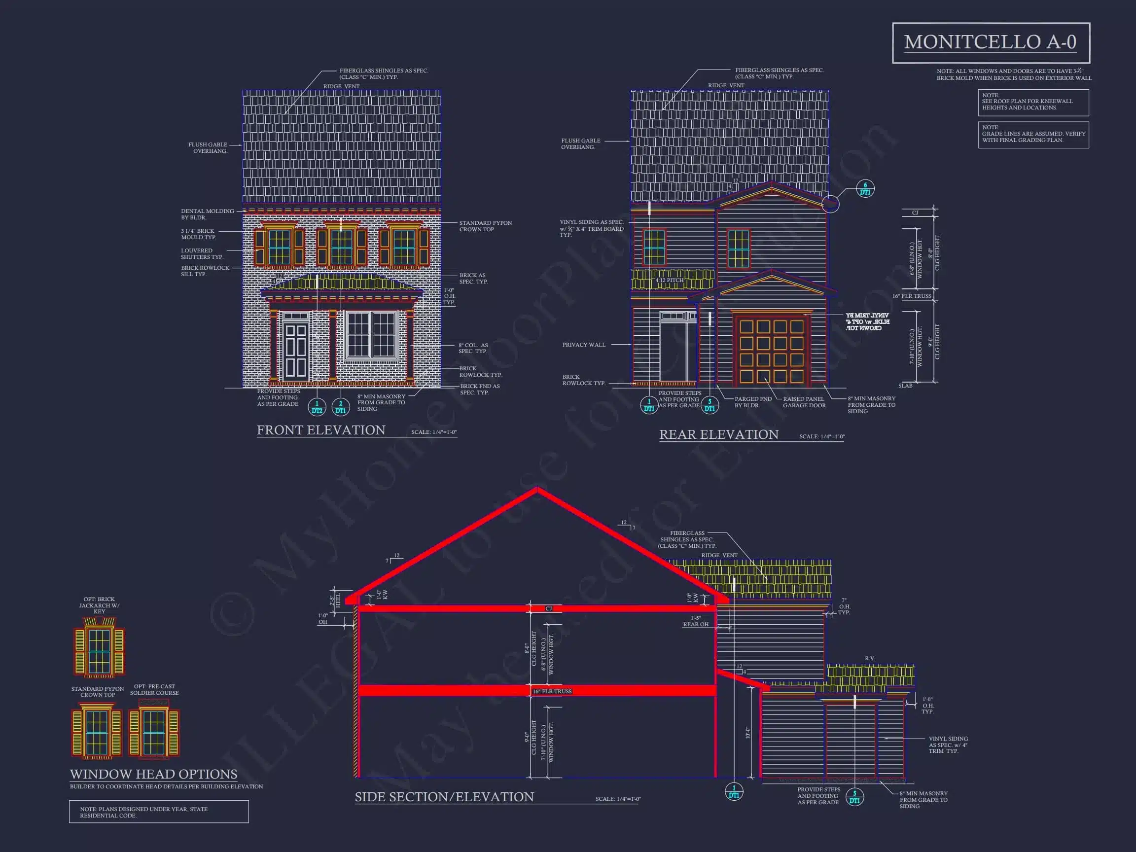 8-1395 BLDG 1 TOWNHOUSE PLAN -Colonial Revival Home Plan - 3-Bed, 2-Bath, 1,942 SF 6 5-Unit Colonial Revival Townhome Plan with Rear Entry Garage and CAD Designs