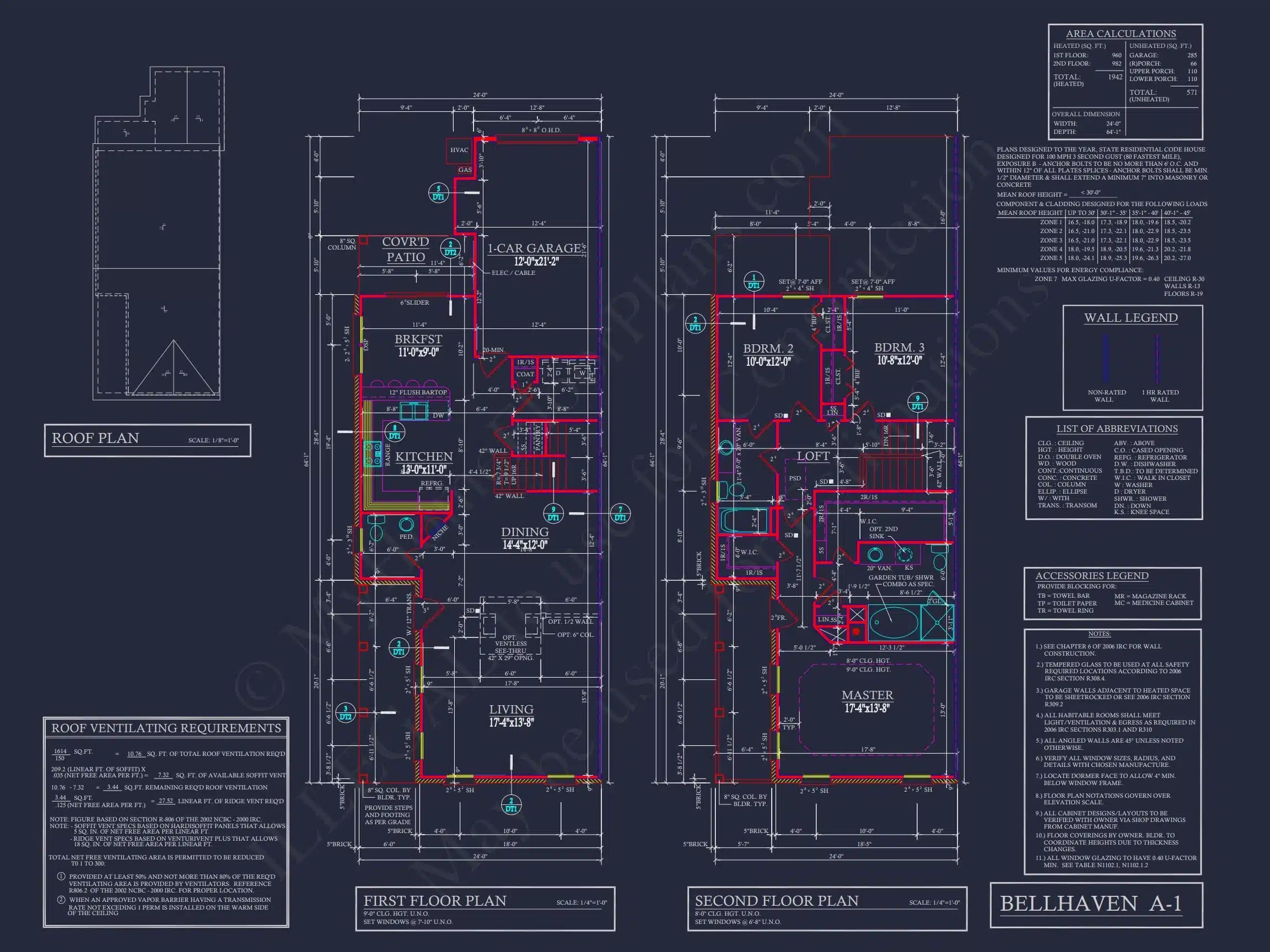 8-1395 BLDG 1 TOWNHOUSE PLAN -Colonial Revival Home Plan - 3-Bed, 2-Bath, 1,942 SF 12 Colonial Revival Townhome Plan with Rear Entry Garage and CAD Designs