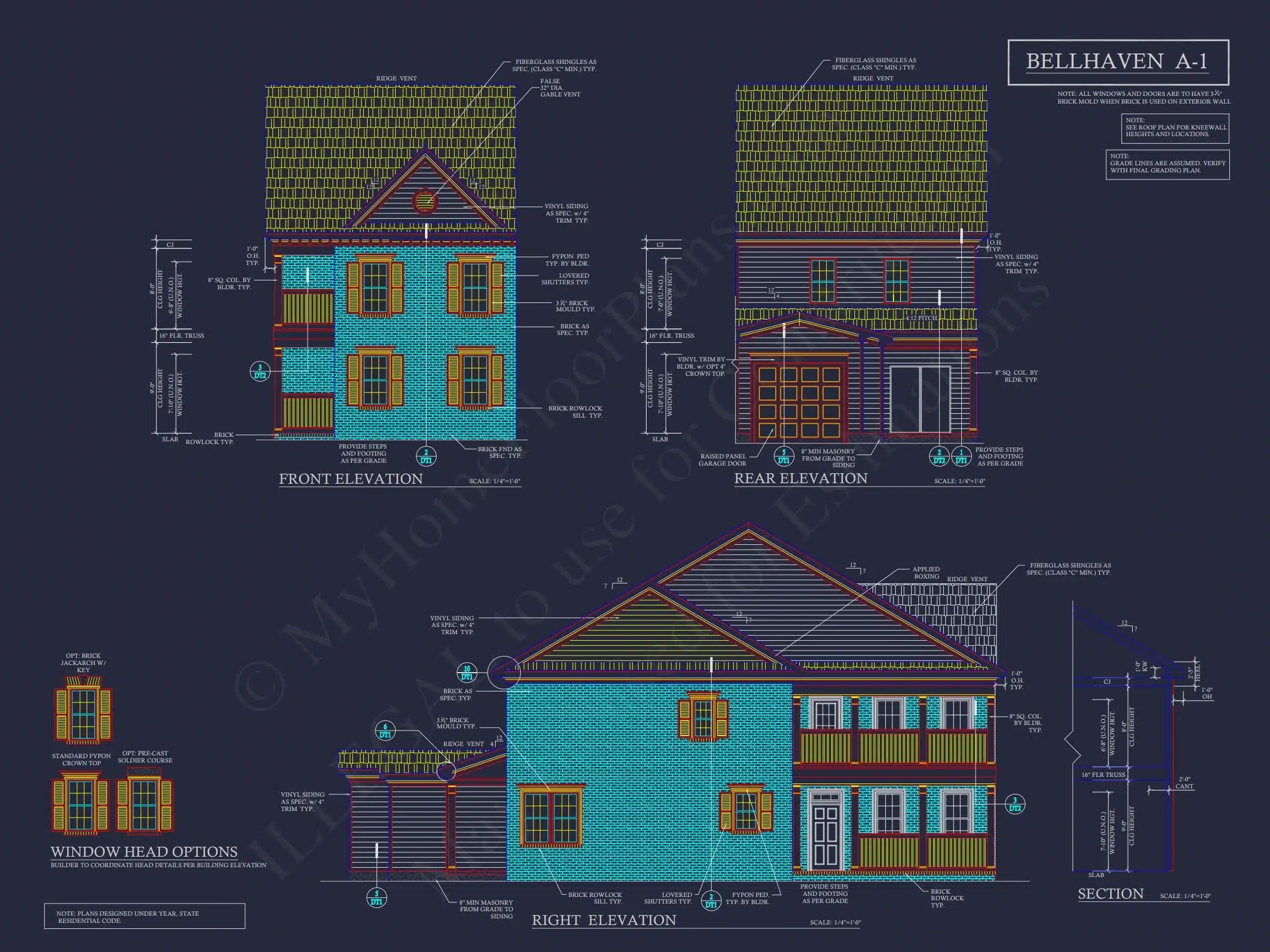 8-1395 BLDG 1 TOWNHOUSE PLAN -Colonial Revival Home Plan - 3-Bed, 2-Bath, 1,942 SF 7 Colonial Revival Townhome Plan with Rear Entry Garage and CAD Designs