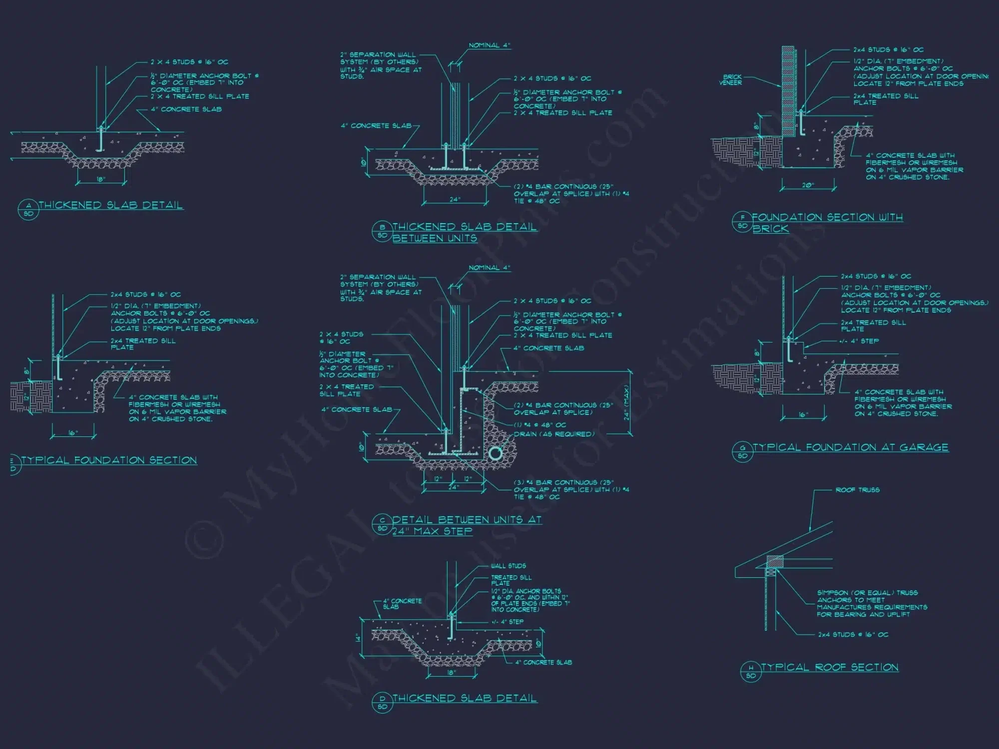 5-Unit Colonial Revival Townhome Plan with Rear Entry Garage and CAD Designs