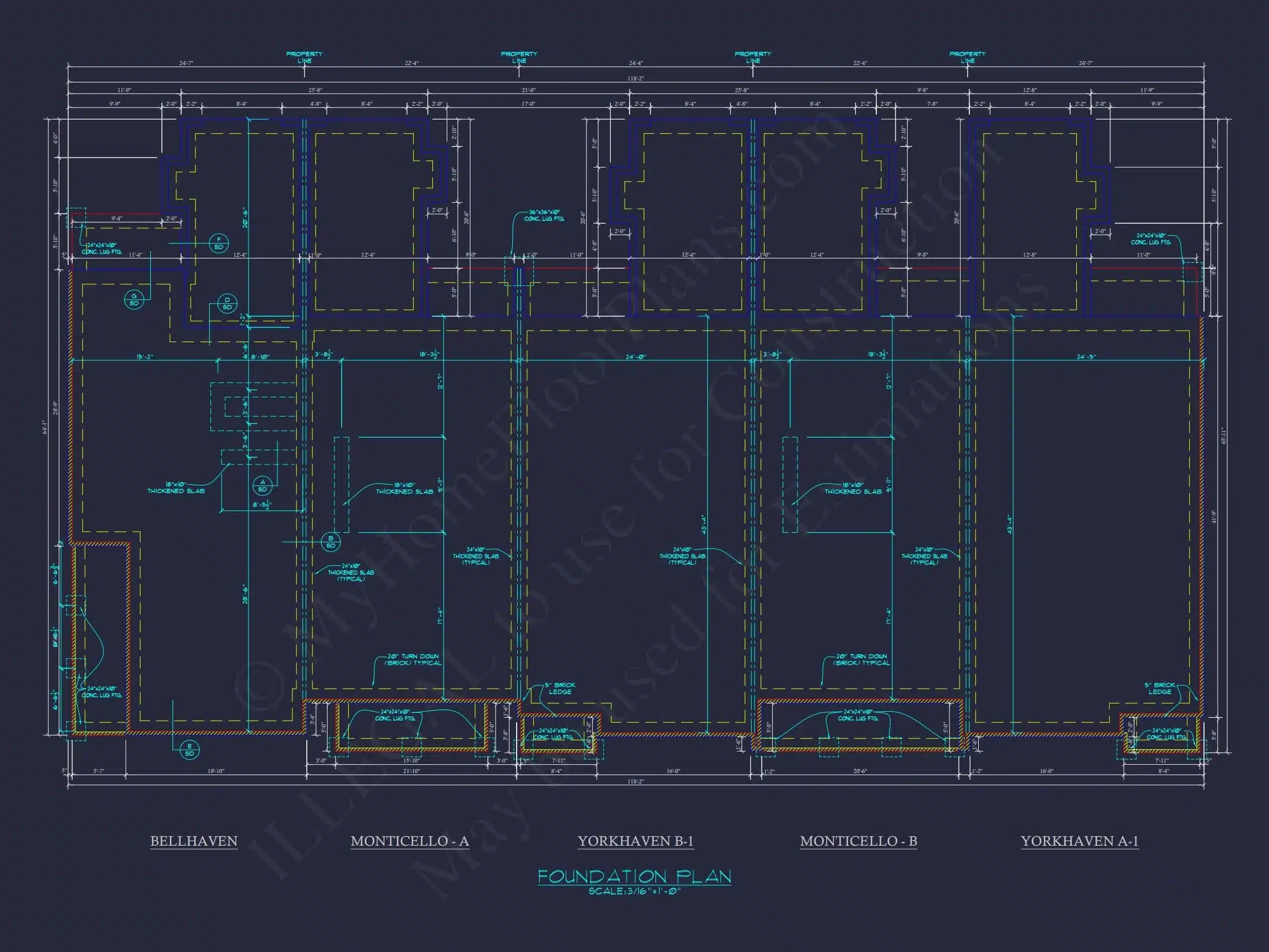 8-1395 BLDG 1 TOWNHOUSE PLAN -Colonial Revival Home Plan - 3-Bed, 2-Bath, 1,942 SF 13 5-Unit Colonial Revival Townhome Plan with Rear Entry Garage and CAD Designs
