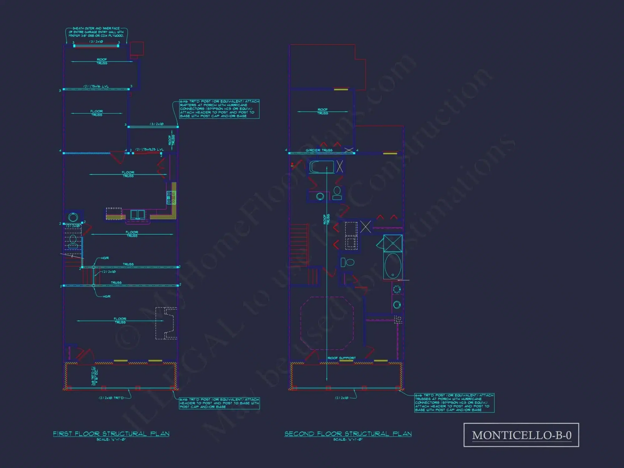 5-Unit Colonial Revival Townhome Plan with Rear Entry Garage and CAD Designs
