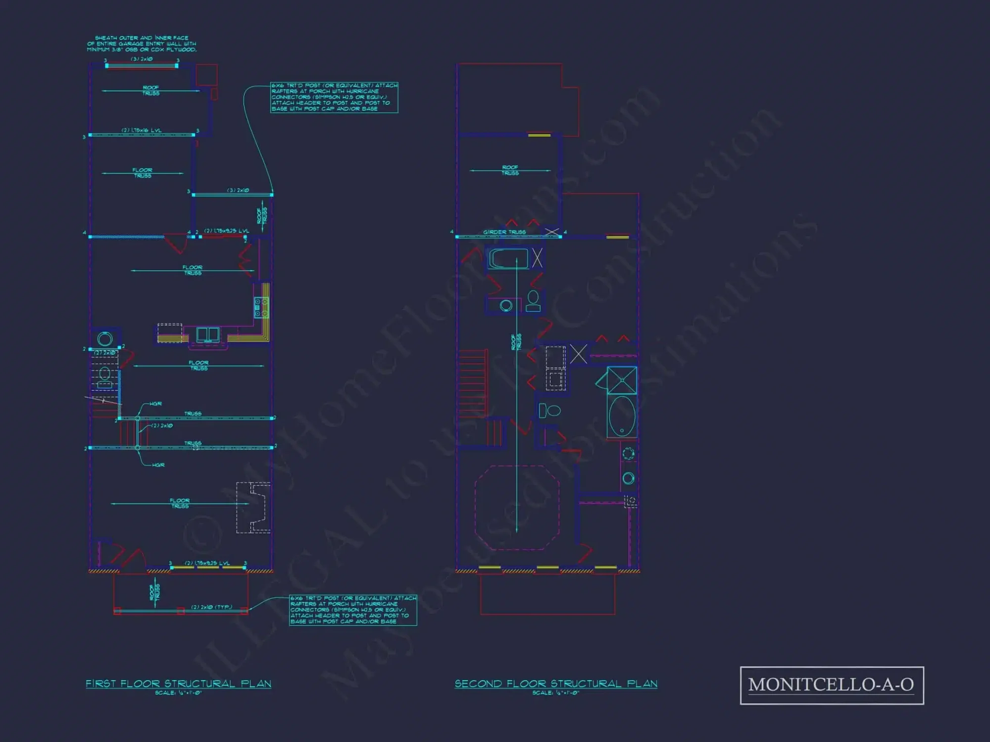 5-Unit Colonial Revival Townhome Plan with Rear Entry Garage and CAD Designs