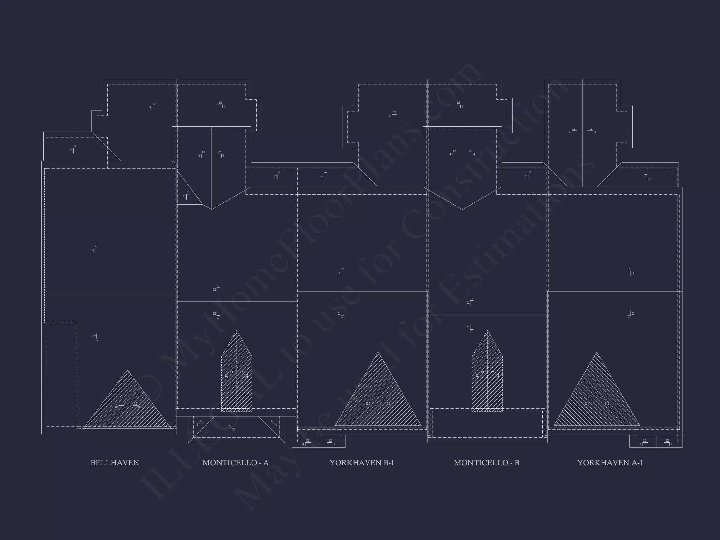 8-1395 BLDG 1 TOWNHOUSE PLAN -Colonial Revival Home Plan - 3-Bed, 2-Bath, 1,942 SF 20 5-Unit Colonial Revival Townhome Plan with Rear Entry Garage and CAD Designs