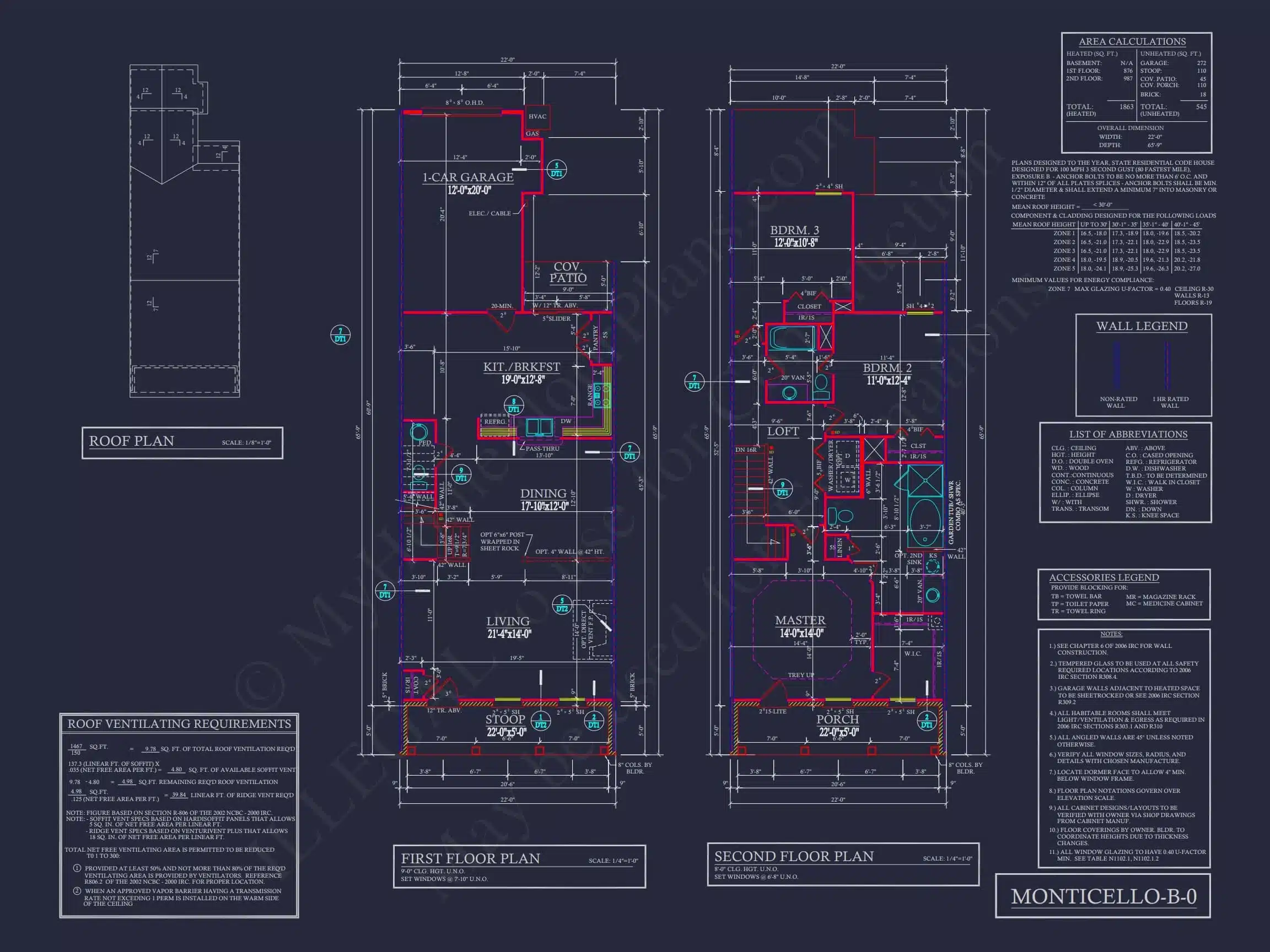 8-1395 BLDG 1 TOWNHOUSE PLAN -Colonial Revival Home Plan - 3-Bed, 2-Bath, 1,942 SF 23 5-Unit Colonial Revival Townhome Plan with Rear Entry Garage and CAD Designs