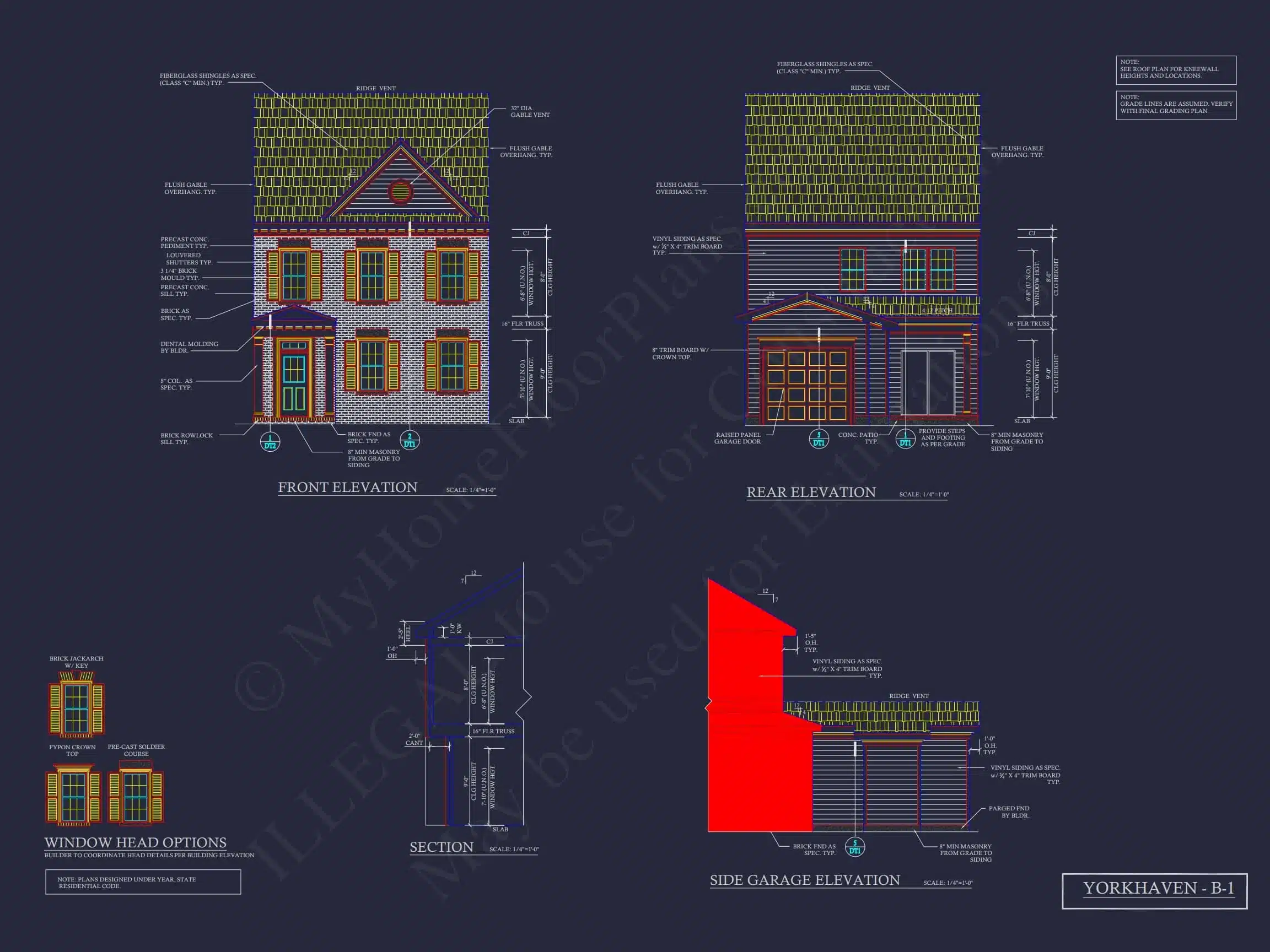 8-1395 BLDG 1 TOWNHOUSE PLAN -Colonial Revival Home Plan - 3-Bed, 2-Bath, 1,942 SF 9 5-Unit Colonial Revival Townhome Plan with Rear Entry Garage and CAD Designs