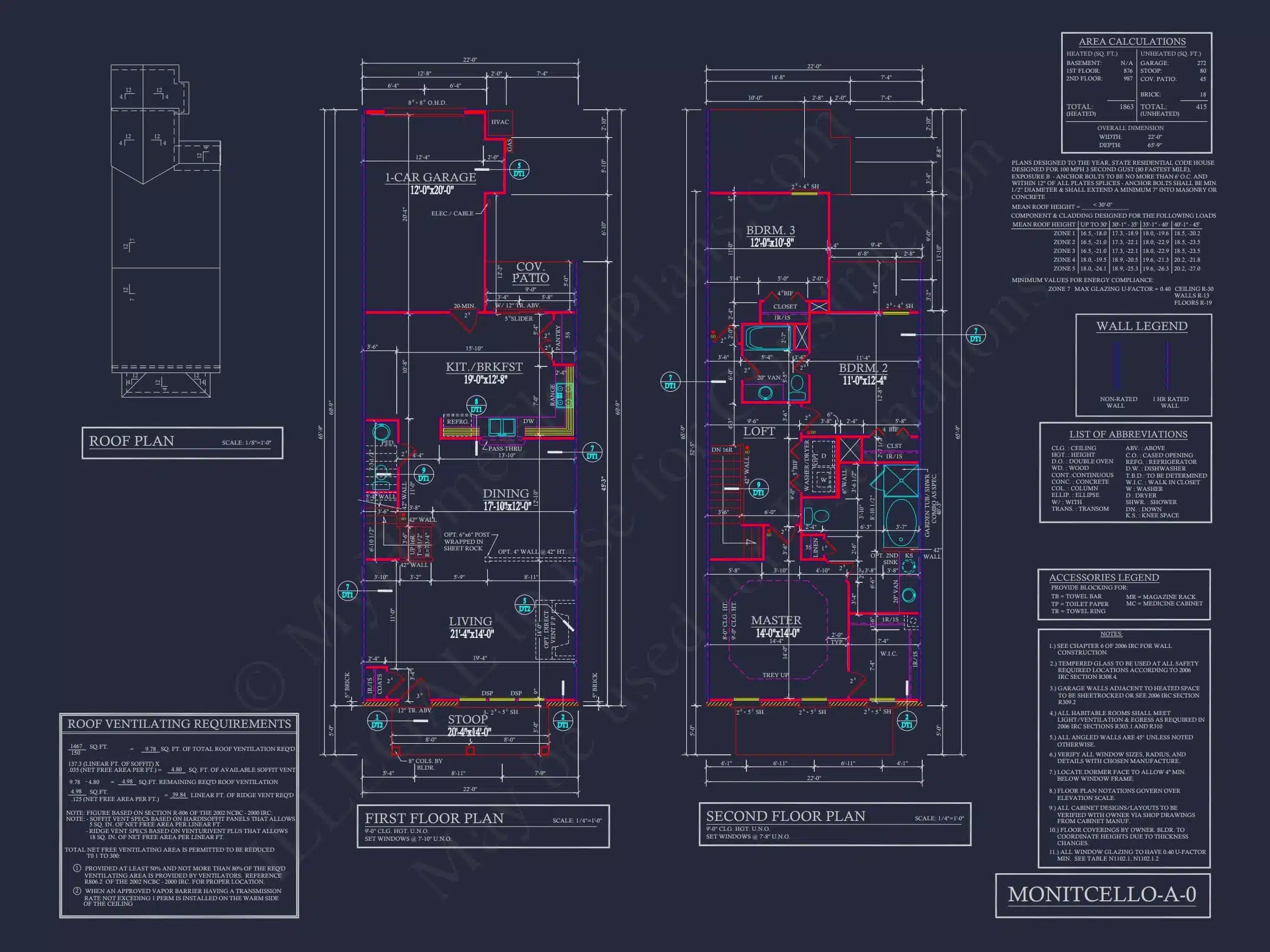 8-1395 BLDG 1 TOWNHOUSE PLAN -Colonial Revival Home Plan - 3-Bed, 2-Bath, 1,942 SF 11 5-Unit Colonial Revival Townhome Plan with Rear Entry Garage and CAD Designs