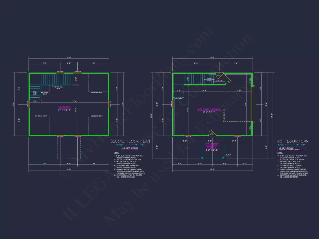 Compact House Plan with Oversized Garage and Living Area Above