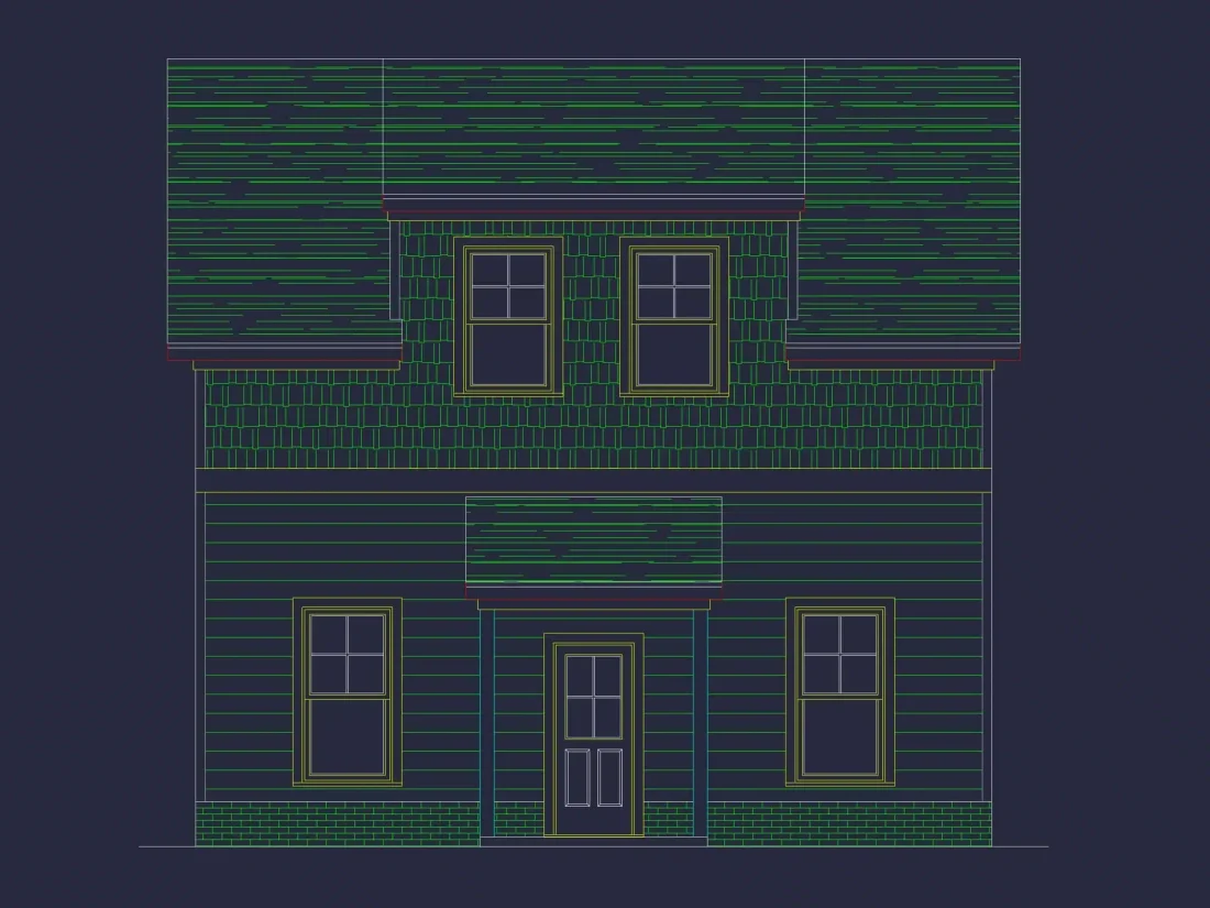 Compact House Plan with Oversized Garage and Living Area Above