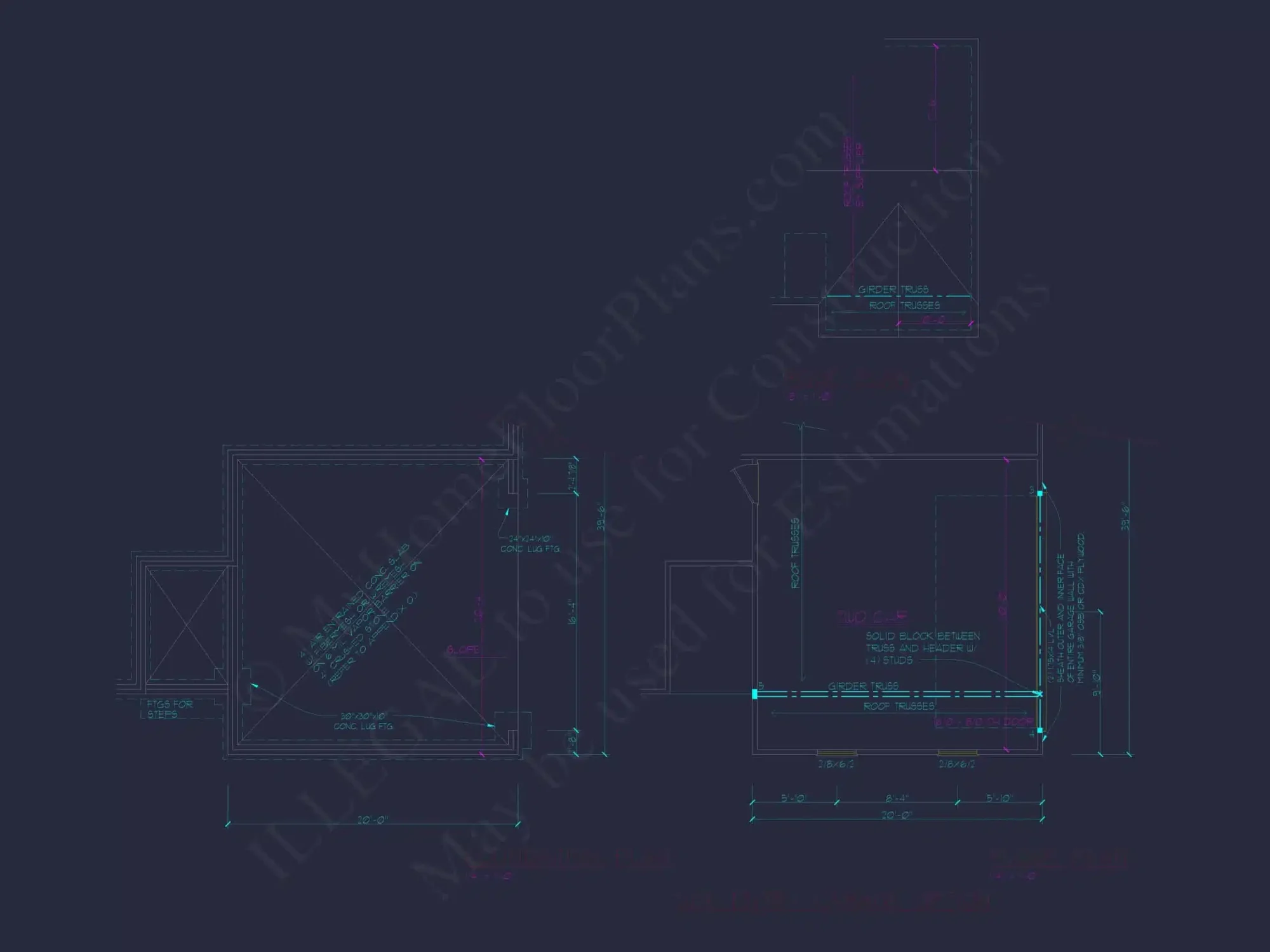 Ranch Home Floor Plan 3-Bed, 2-Bath CAD Designs