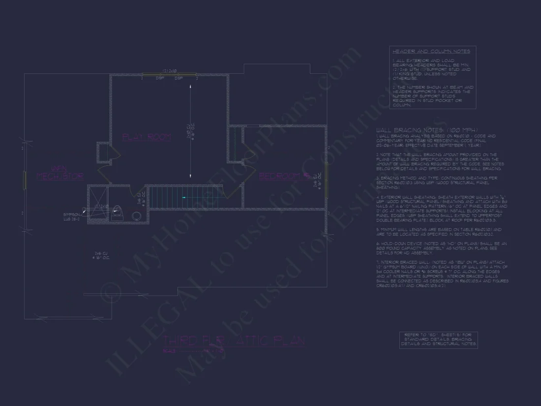 Custom 3-Story House Plan with 5 Bedrooms & CAD Designs