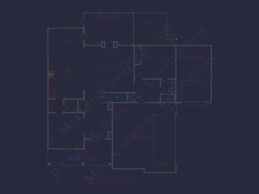 Custom 3-Story House Plan with 5 Bedrooms & CAD Designs