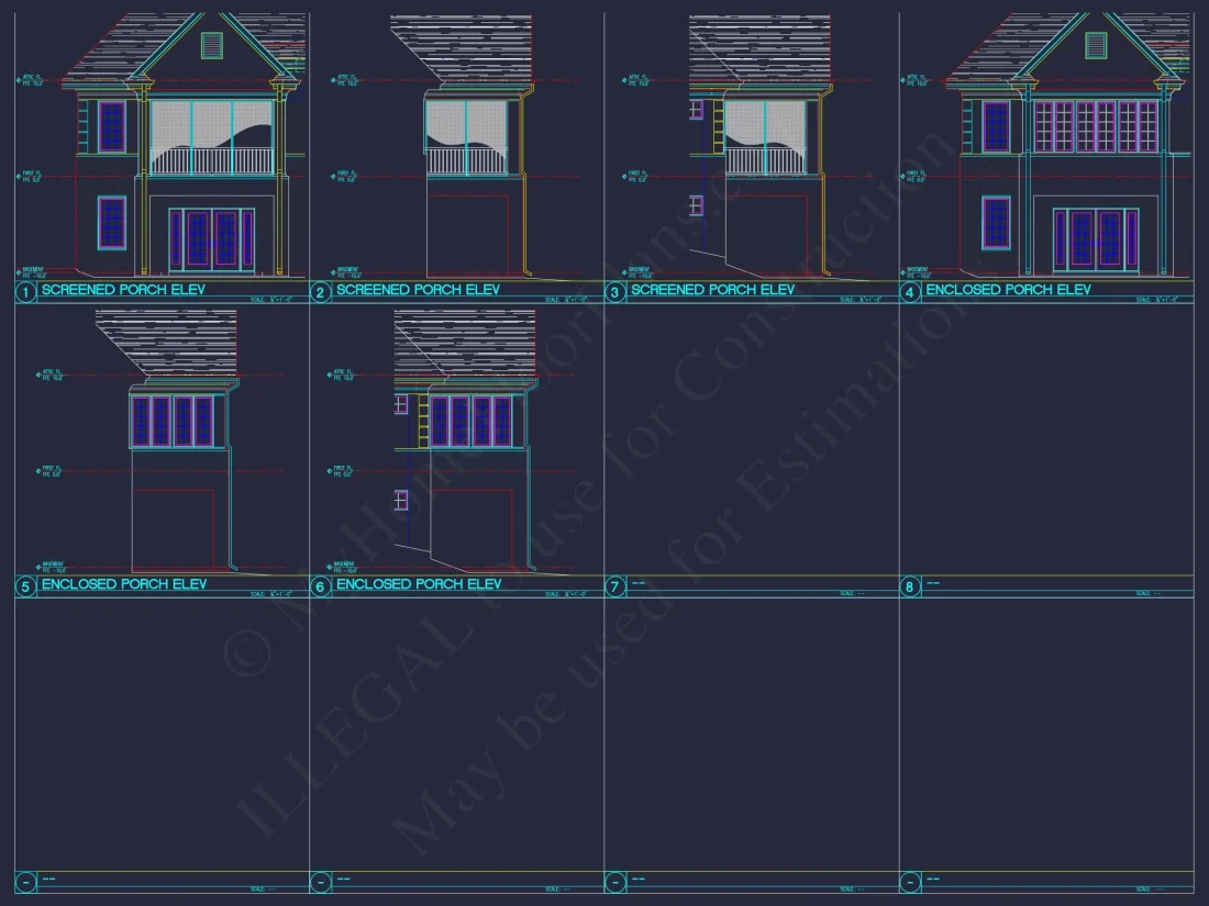Elegant Home Plan with Detailed Floor Plan, CAD Blueprint & Designs