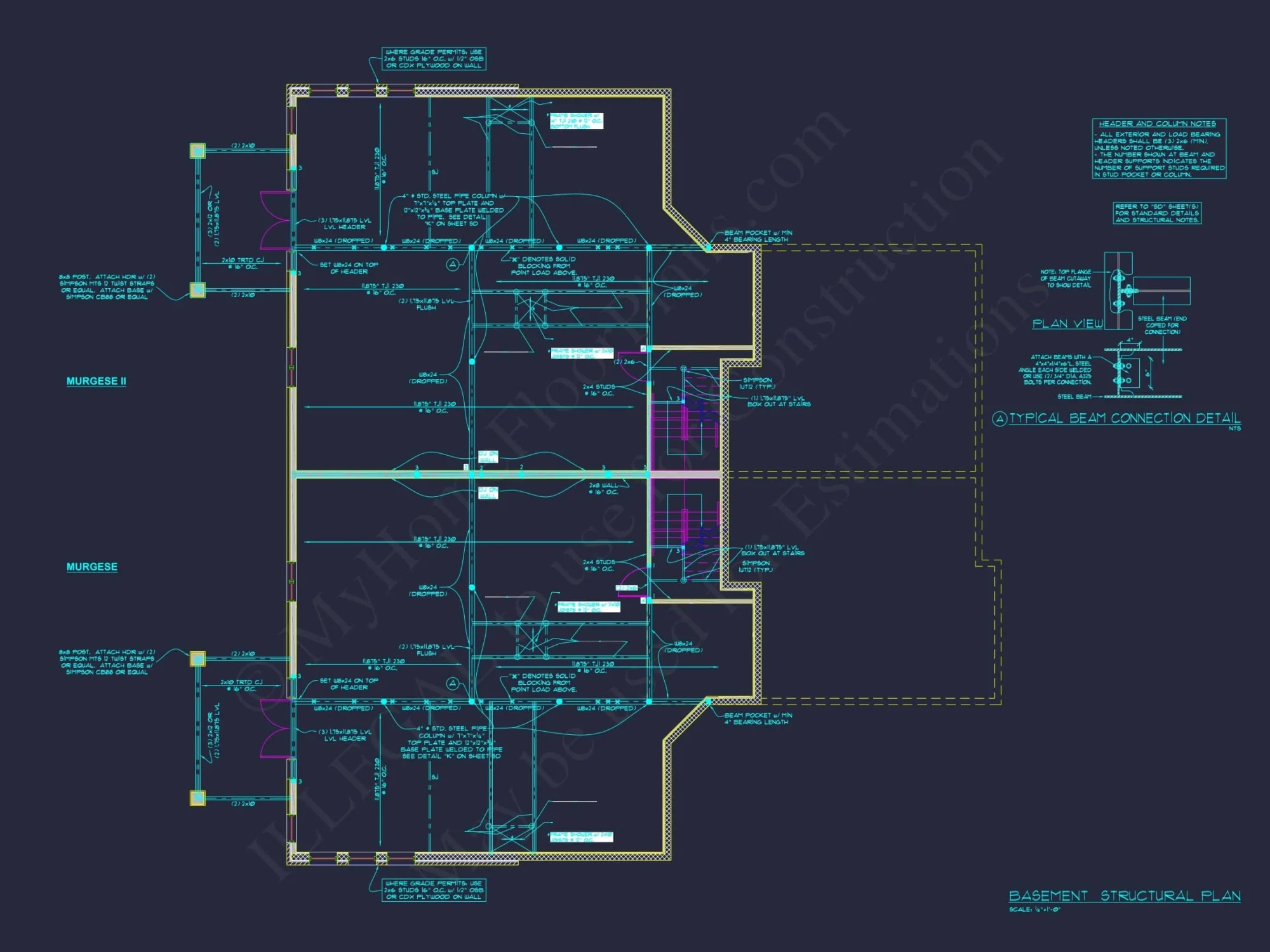 Elegant Home Plan with Detailed Floor Plan, CAD Blueprint & Designs