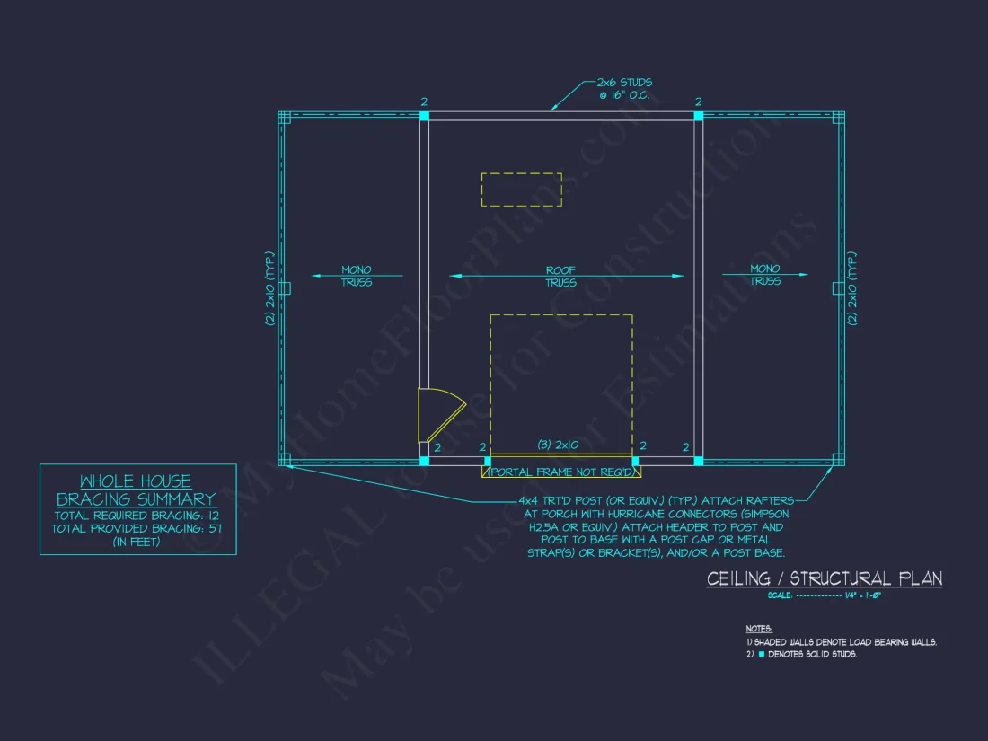 Barn Shed house Plan with Detailed CAD Floor Plan Blueprint