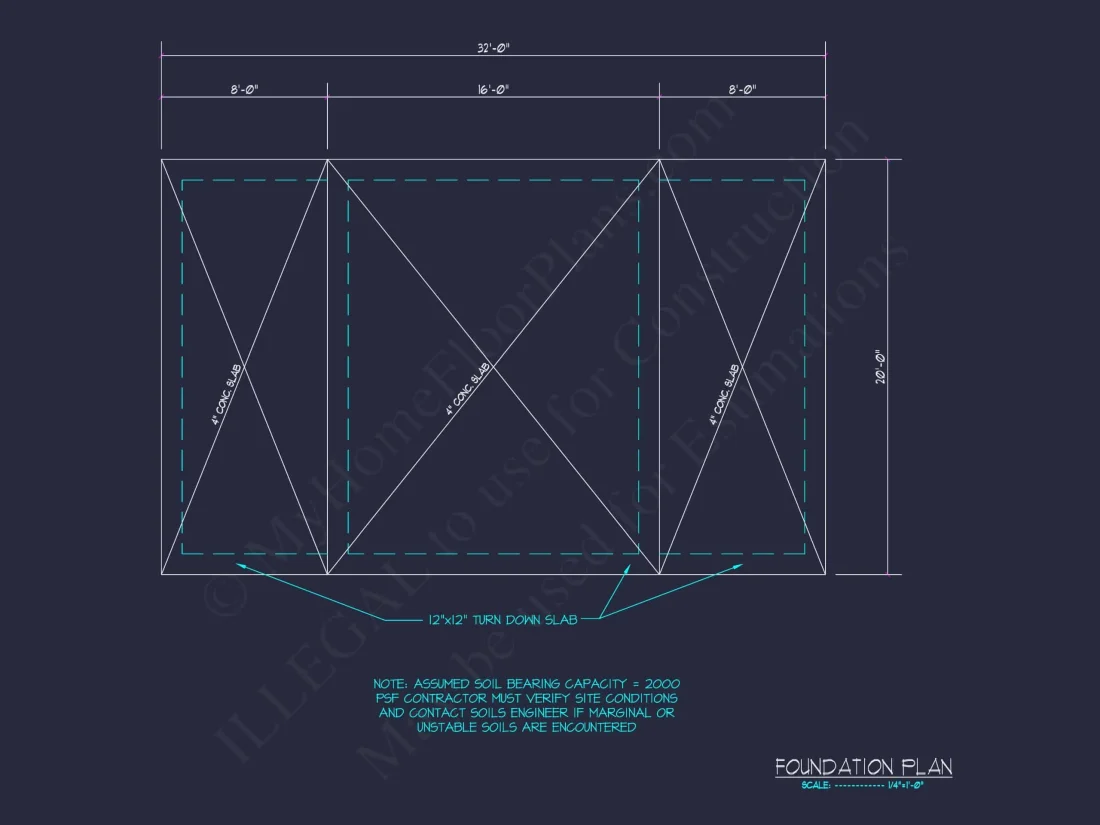 Barn Shed house Plan with Detailed CAD Floor Plan Blueprint