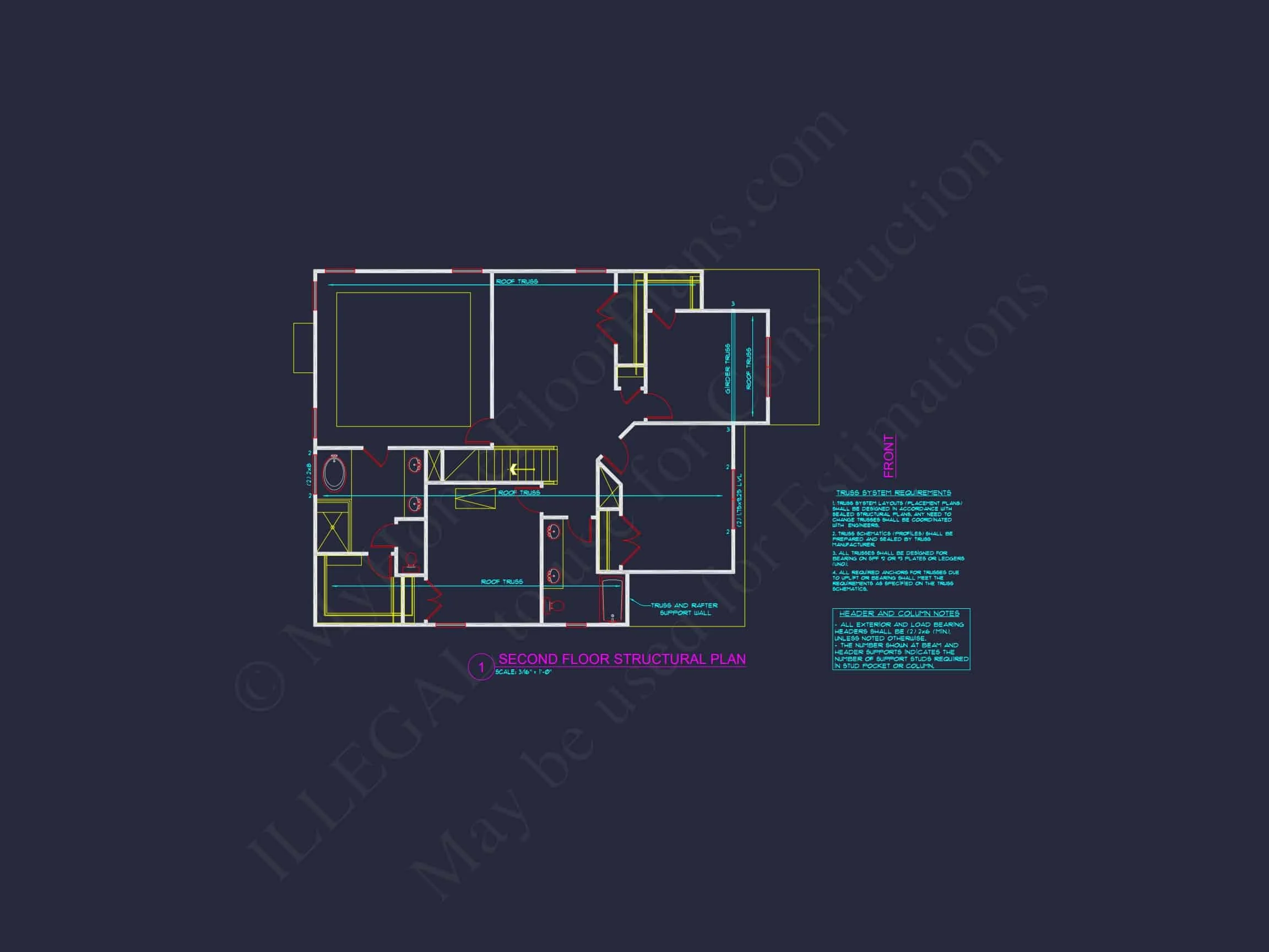 9-1651B HOUSE PLAN - Modern 2-Story House Plan | Architecture, Floor Plans & CAD Designs 8 Modern 2-Story House Plan with Customizable CAD Designs