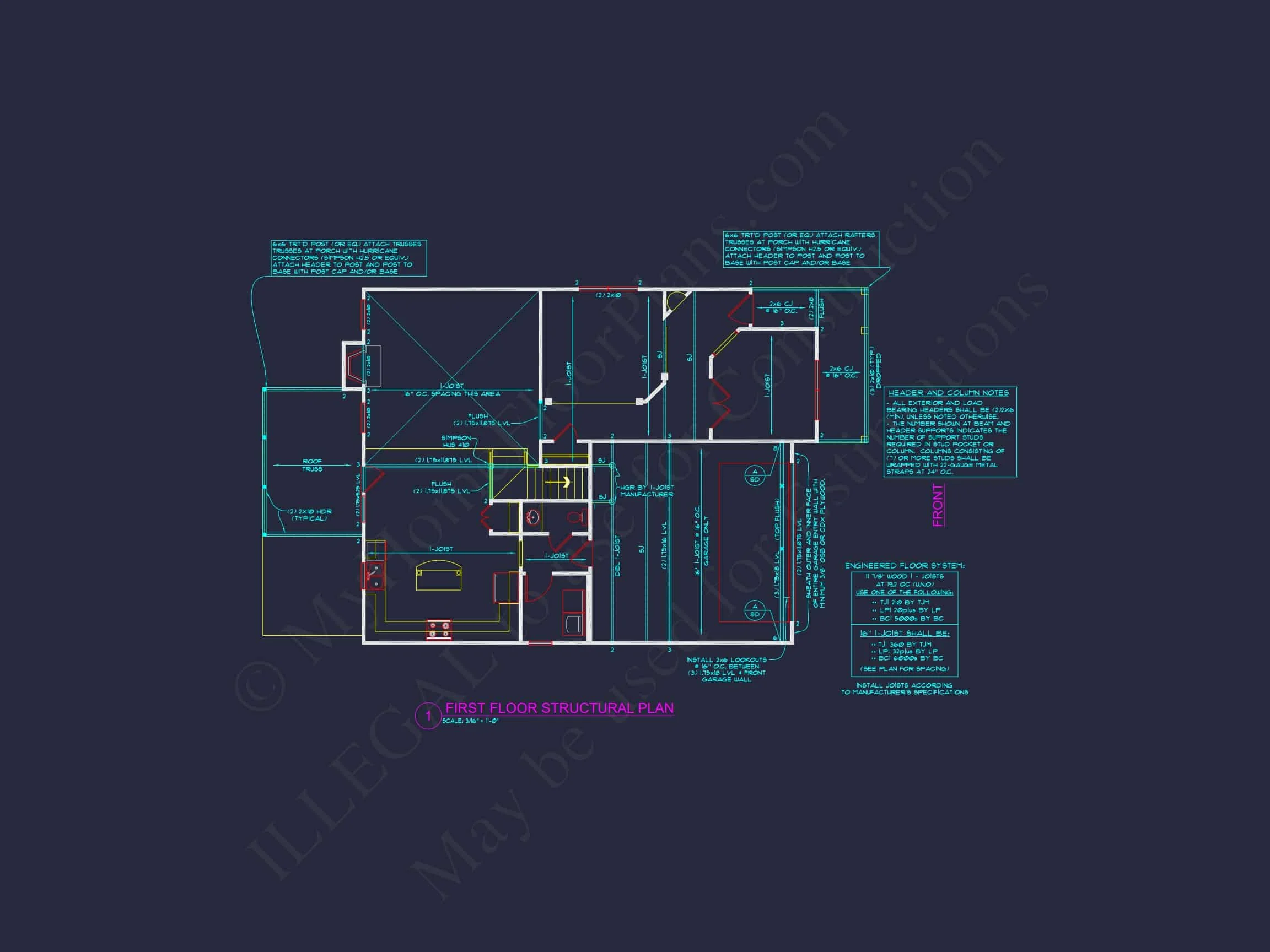 9-1651B HOUSE PLAN - Modern 2-Story House Plan | Architecture, Floor Plans & CAD Designs 9 Modern 2-Story House Plan with Customizable CAD Designs