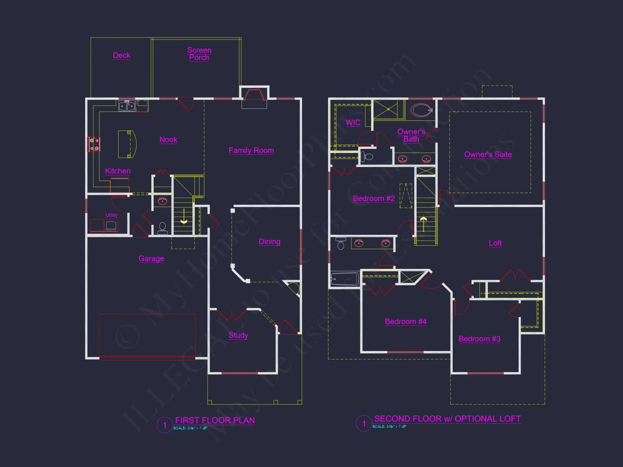 Modern 2-Story House Plan with Customizable CAD Designs