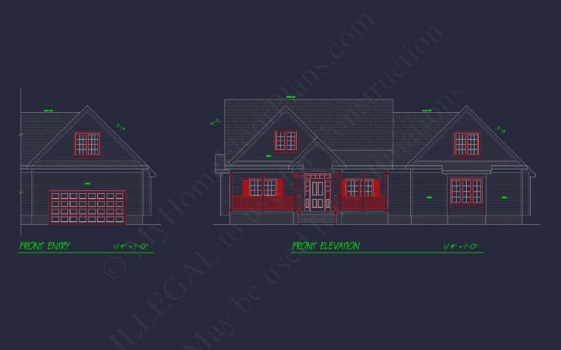 Craftsman Home Plan – Detailed Floor Plan & CAD Designs