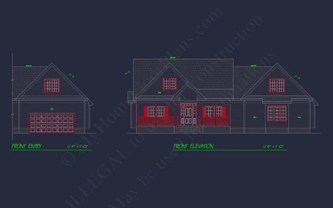 7-2227 HOUSE PLAN - Traditional Farmhouse Plan - 4-Bed, 3-Bath, 2,750 SF 2 Craftsman Home Plan – Detailed Floor Plan & CAD Designs