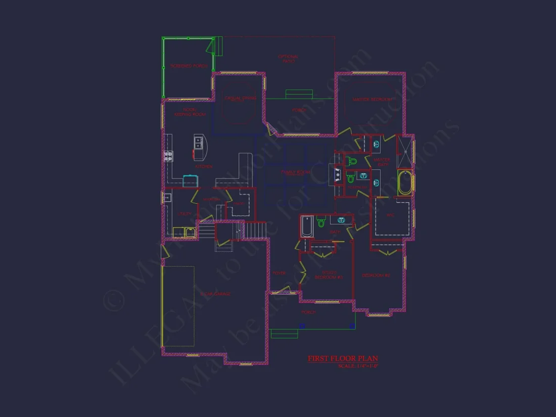 Craftsman Home Plan with Bonus Room and 3 Bedrooms