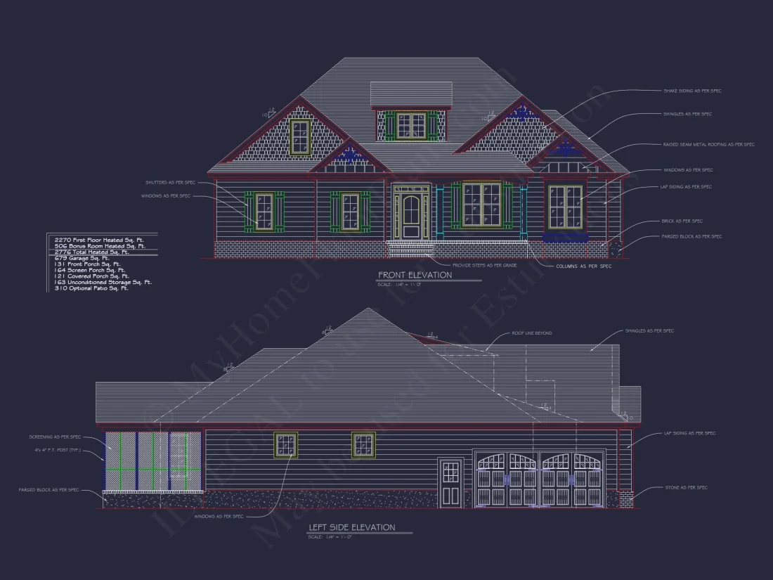 Craftsman Home Plan with Bonus Room and 3 Bedrooms