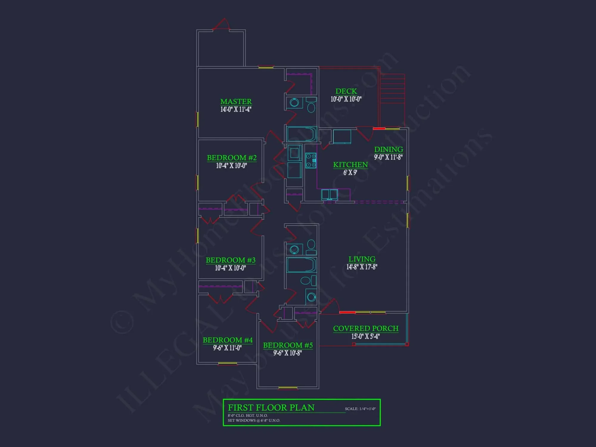Charming 1-Story Traditional Ranch House Plan with 5 Bedrooms