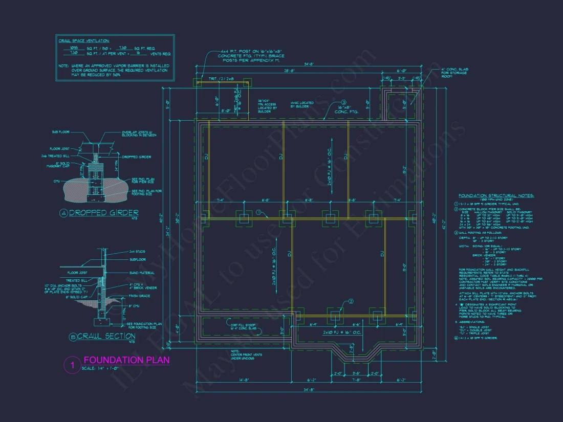 Charming 1-Story House Plan with 3 Bedrooms and Efficient CAD Designs