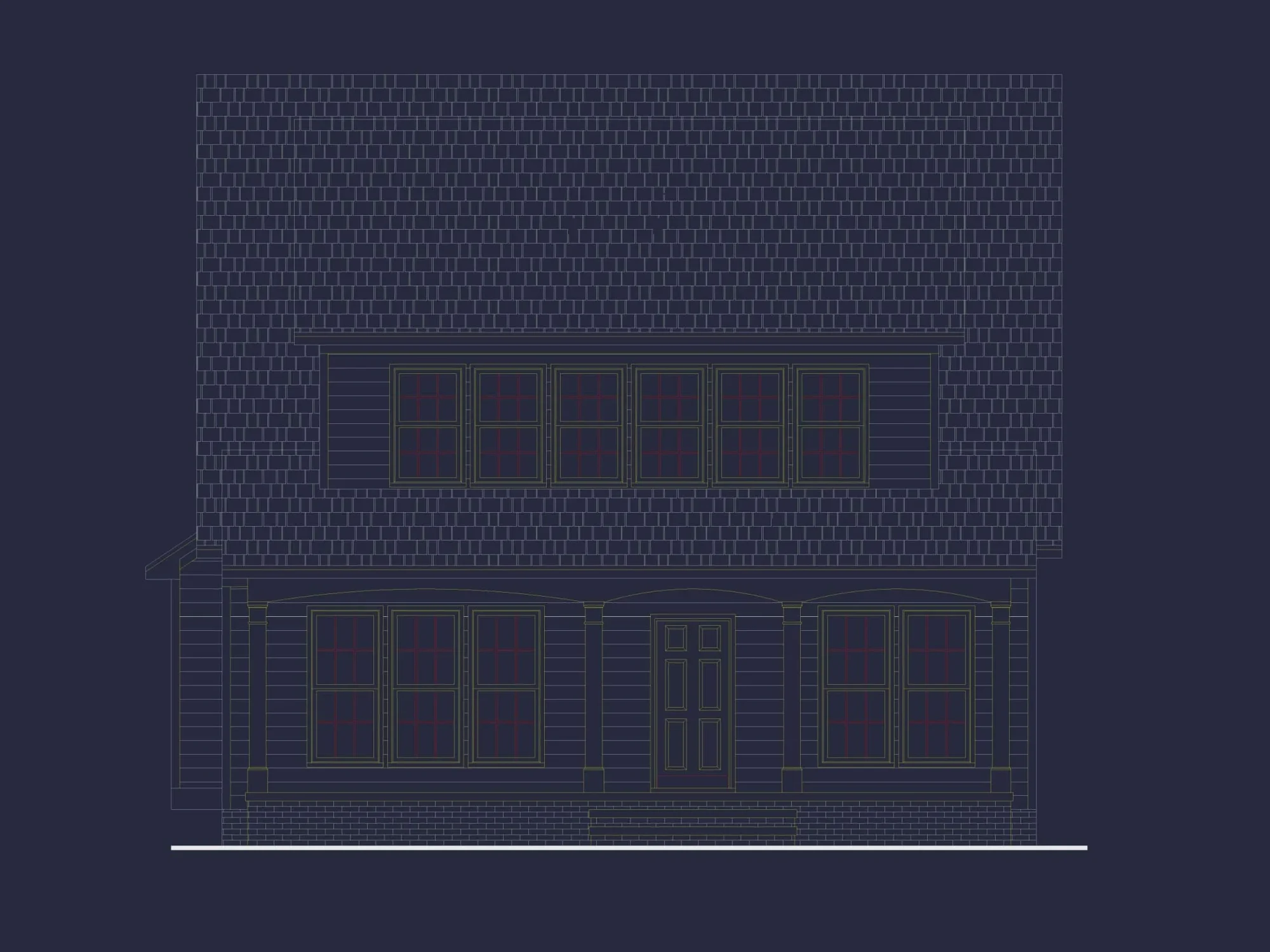 Craftsman Home Plan with Spacious Floor Designs and CAD Blueprint