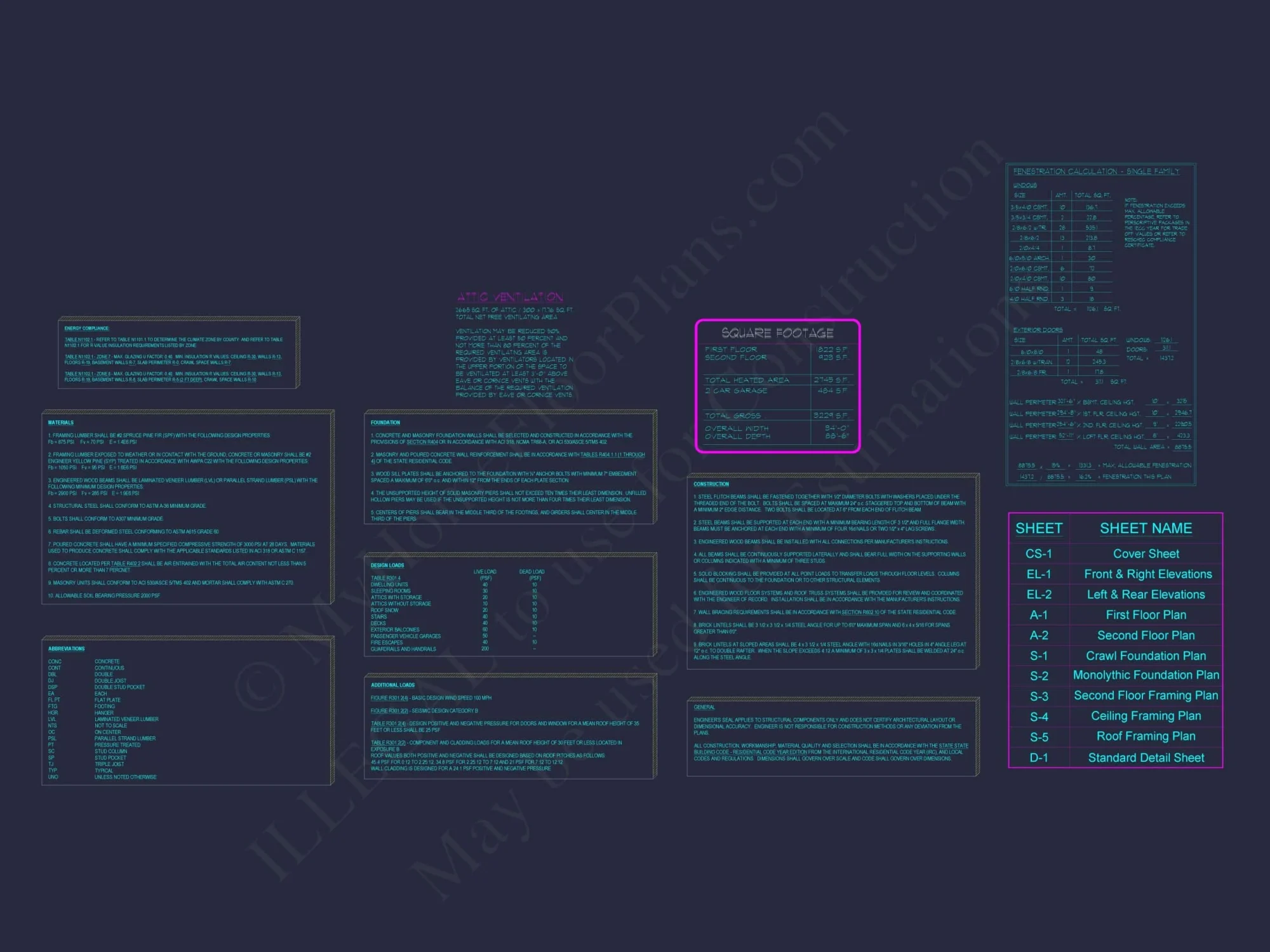 Craftsman Home Plan with Spacious Floor Designs and CAD Blueprint