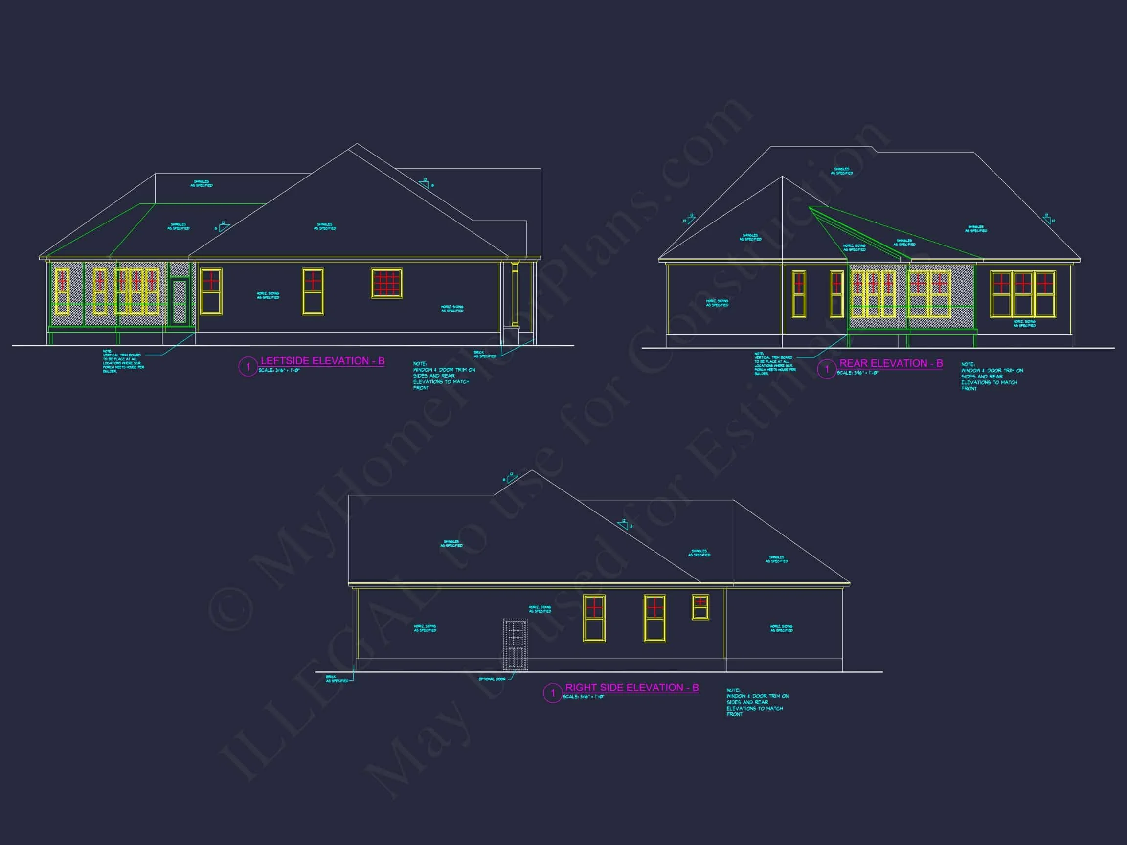13-1174 HOUSE PLAN - Craftsman House Floor Plan – Stunning CAD Designs & Blueprints 7 Craftsman 1.5-Story House Plan with Vaulted Ceilings & Porches