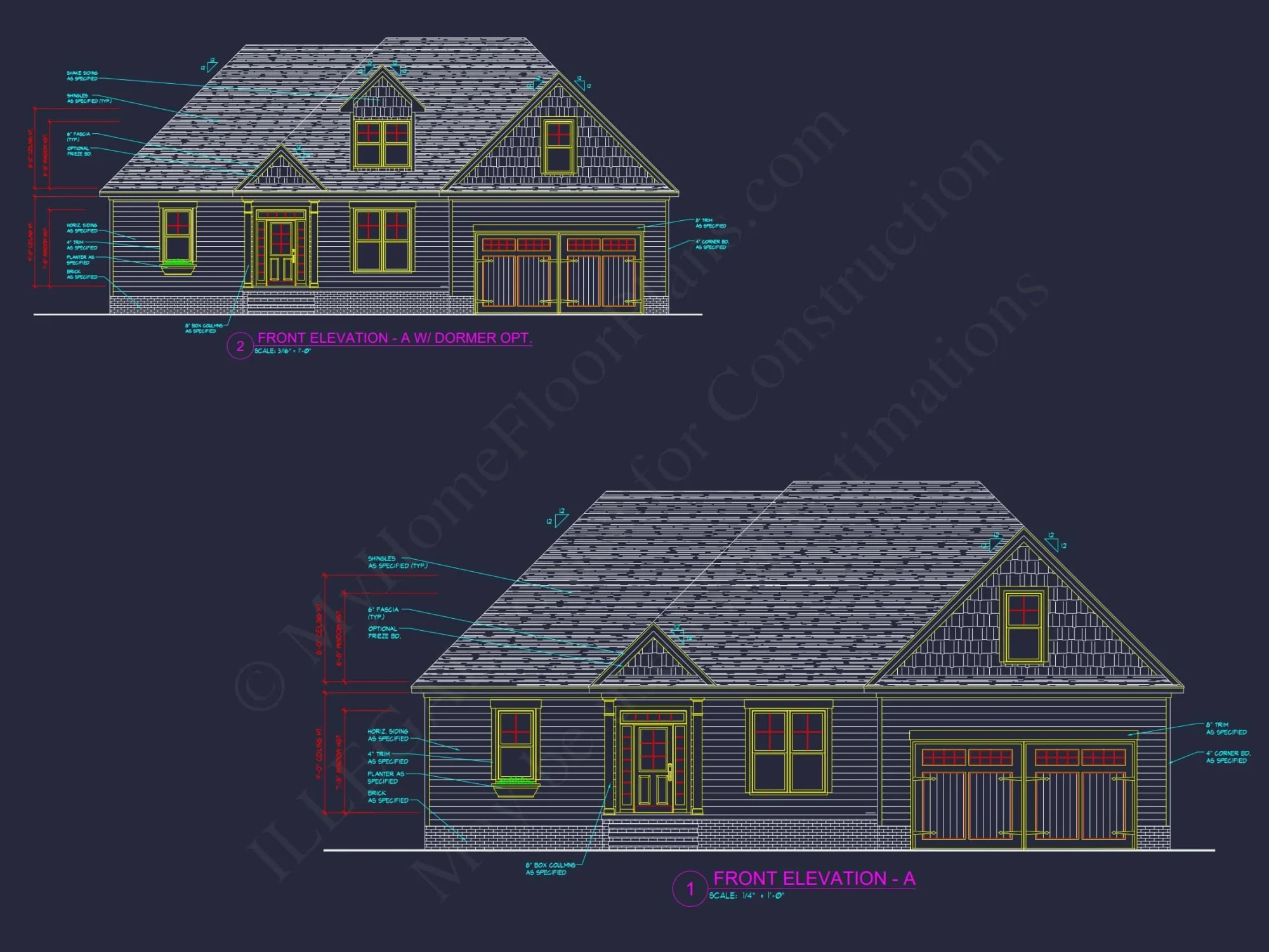 Craftsman 1.5-Story House Plan with Vaulted Ceilings & Porches