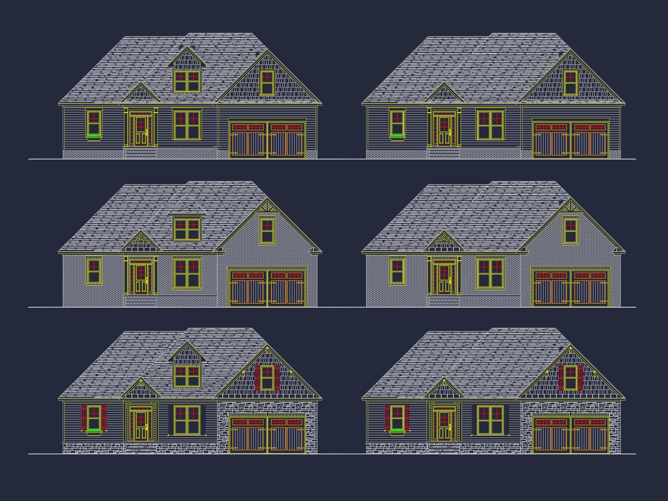 13-1174 HOUSE PLAN - Craftsman House Floor Plan – Stunning CAD Designs & Blueprints 2 Craftsman 1.5-Story House Plan with Vaulted Ceilings & Porches