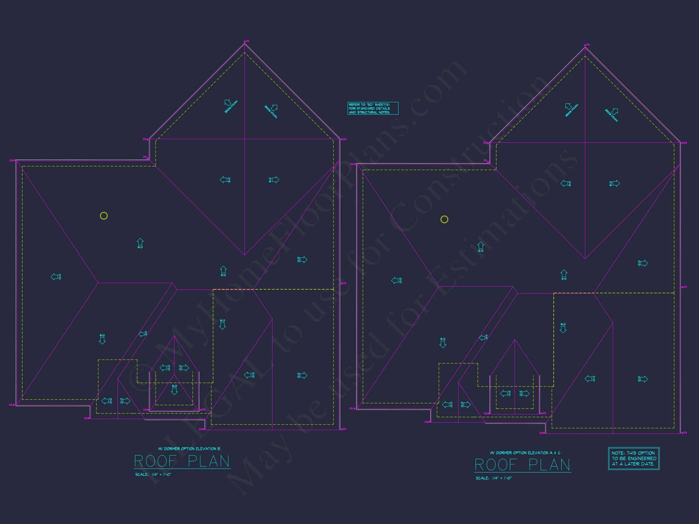 13-1174 HOUSE PLAN - Craftsman House Floor Plan – Stunning CAD Designs & Blueprints 13 Craftsman 1.5-Story House Plan with Vaulted Ceilings & Porches