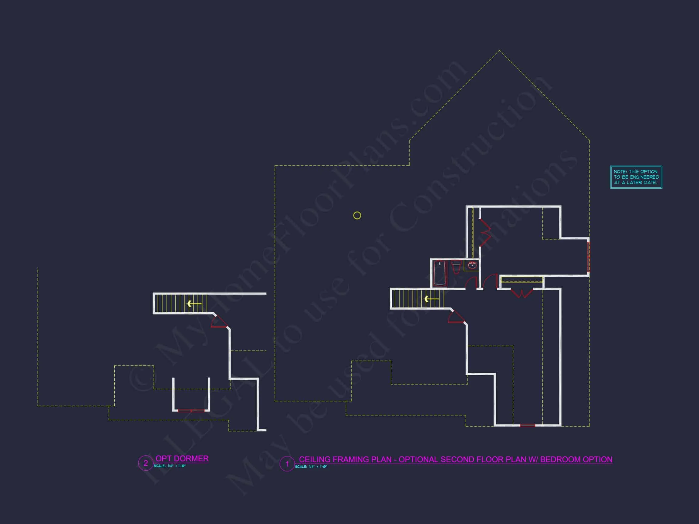 13-1174 HOUSE PLAN - Craftsman House Floor Plan – Stunning CAD Designs & Blueprints 15 Craftsman 1.5-Story House Plan with Vaulted Ceilings & Porches
