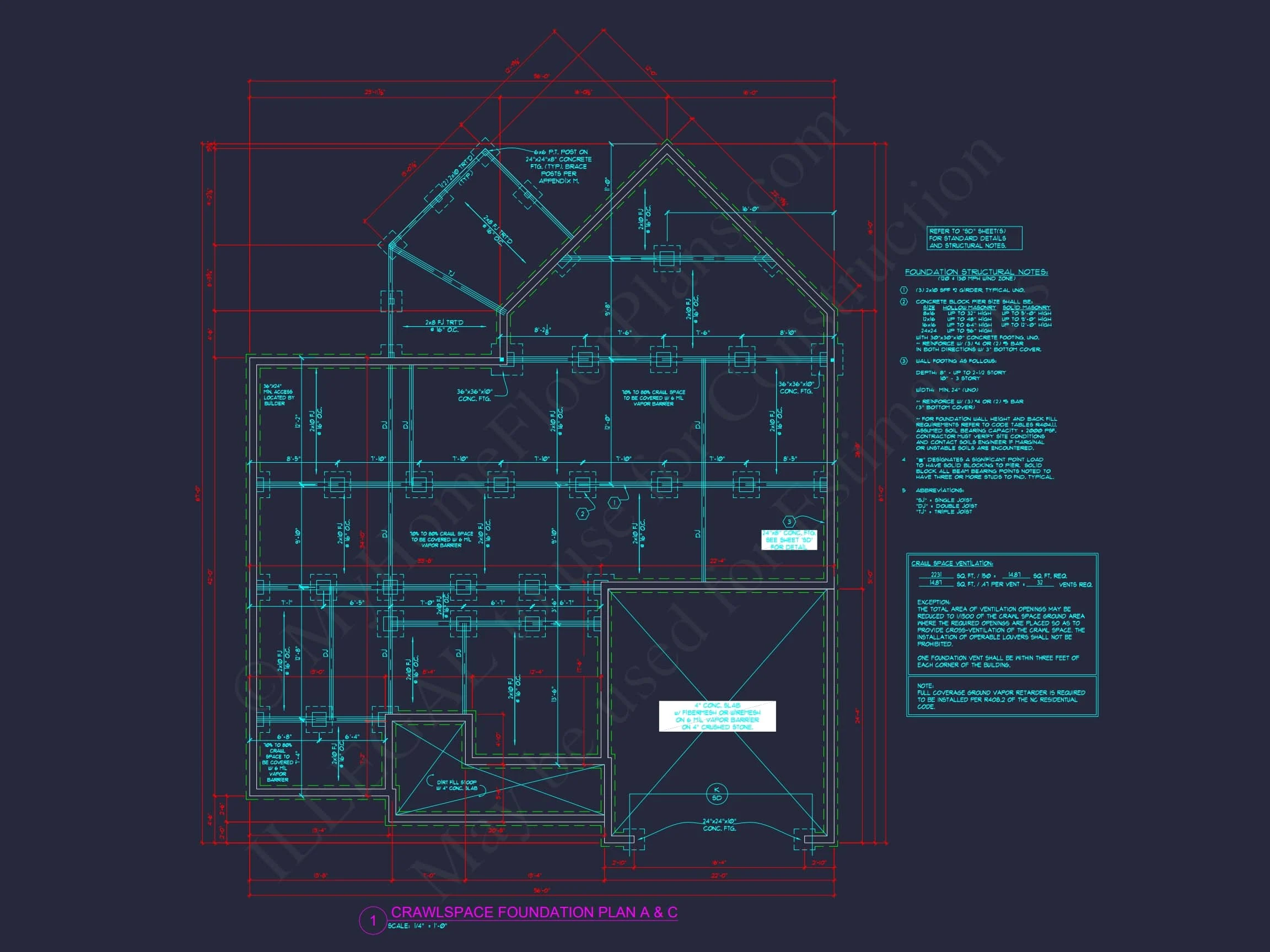 13-1174 HOUSE PLAN - Craftsman House Floor Plan – Stunning CAD Designs & Blueprints 19 Craftsman 1.5-Story House Plan with Vaulted Ceilings & Porches
