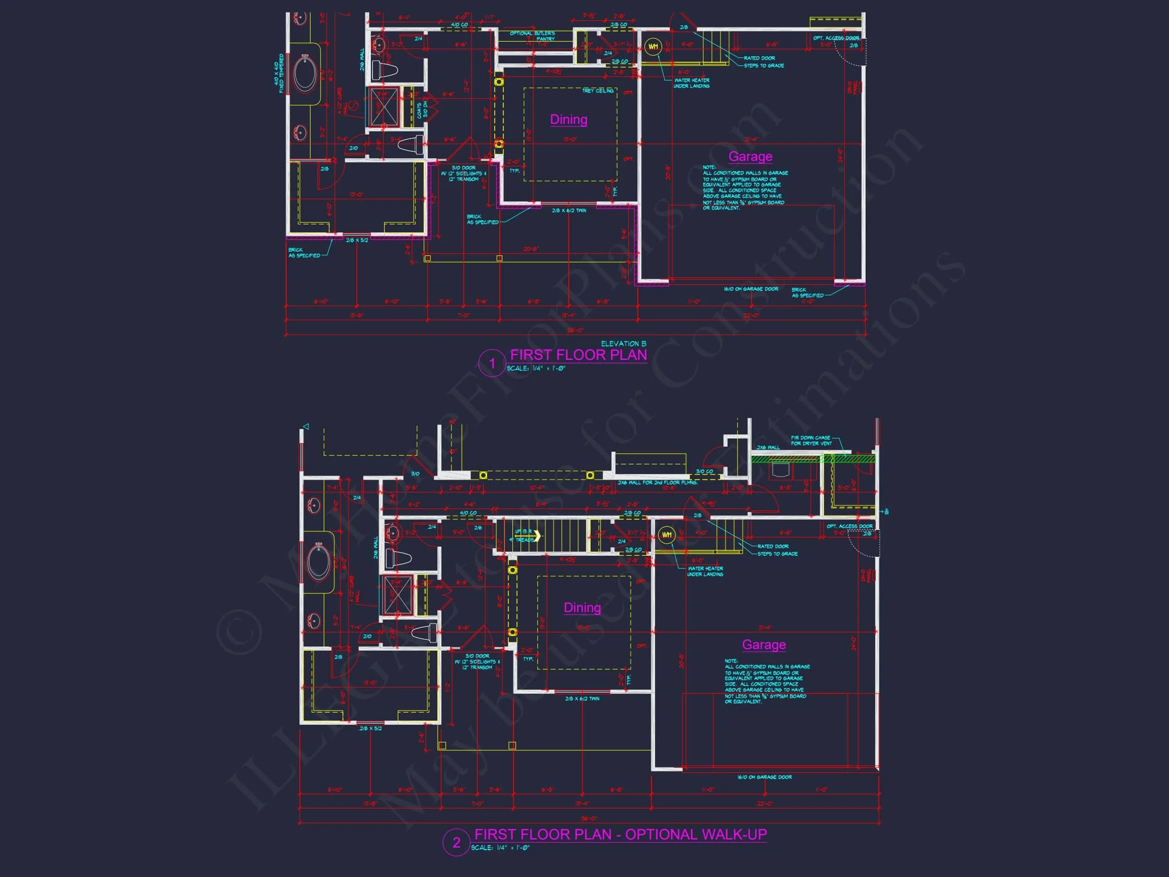 13-1174 HOUSE PLAN - Craftsman House Floor Plan – Stunning CAD Designs & Blueprints 29 Craftsman 1.5-Story House Plan with Vaulted Ceilings & Porches