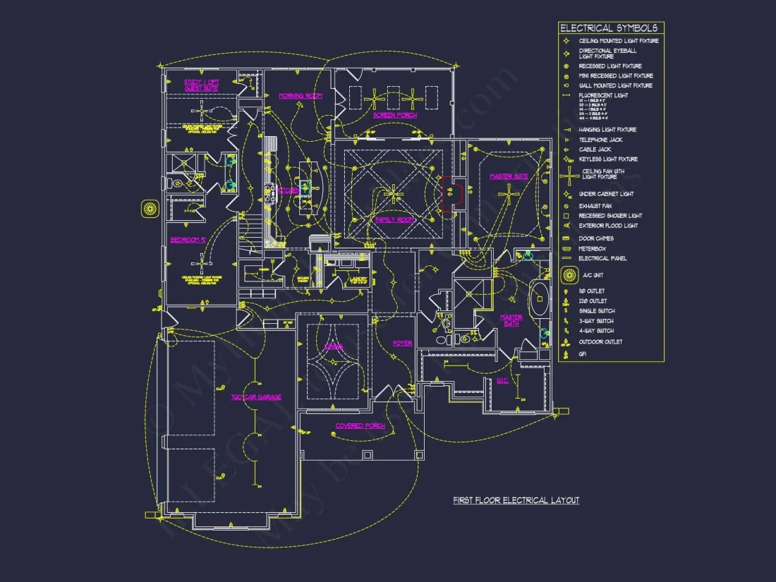 Modern Craftsman House Floor Plan with 5 Bedrooms & 3-Car Garage