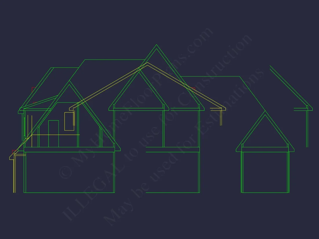 Modern Craftsman House Floor Plan with 5 Bedrooms & 3-Car Garage