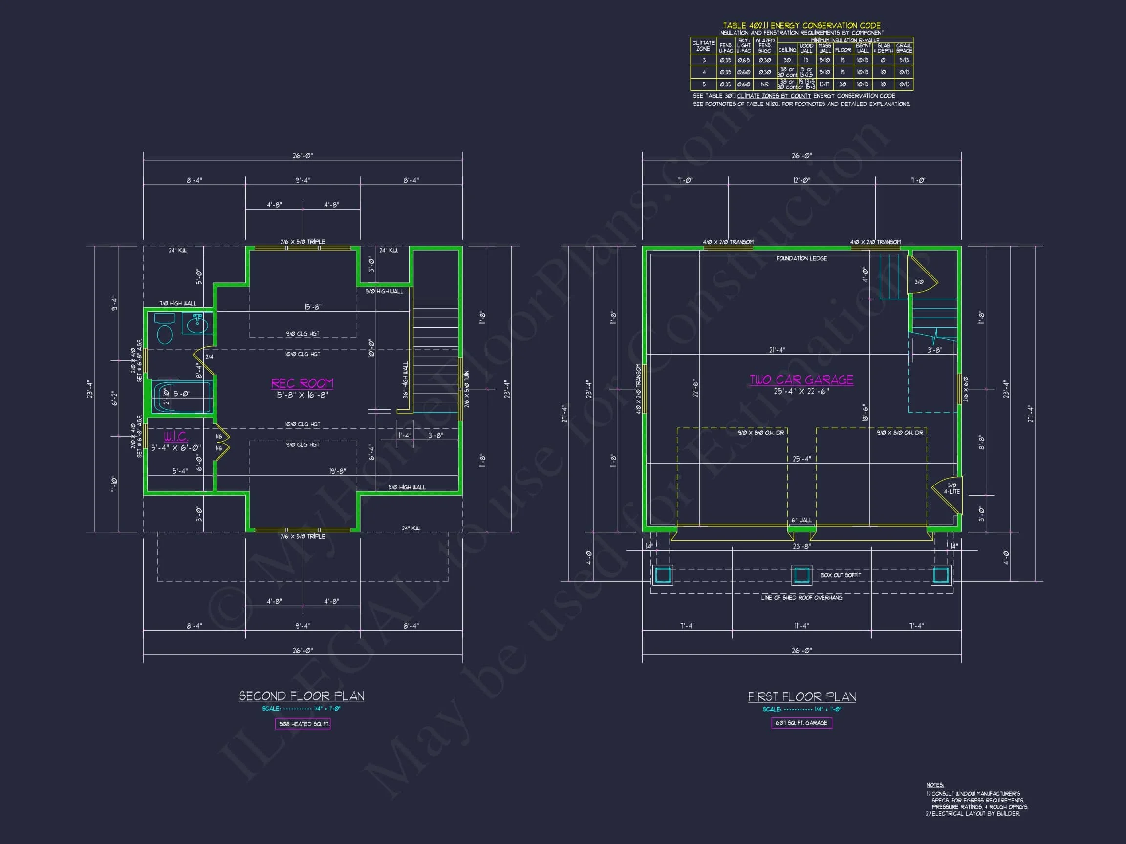 16-1413 GARAGE PLAN - Craftsman Garage and Living Space – Compact Blueprint Design 7 Compact Craftsman Garage Home Plan with Bonus Living Area