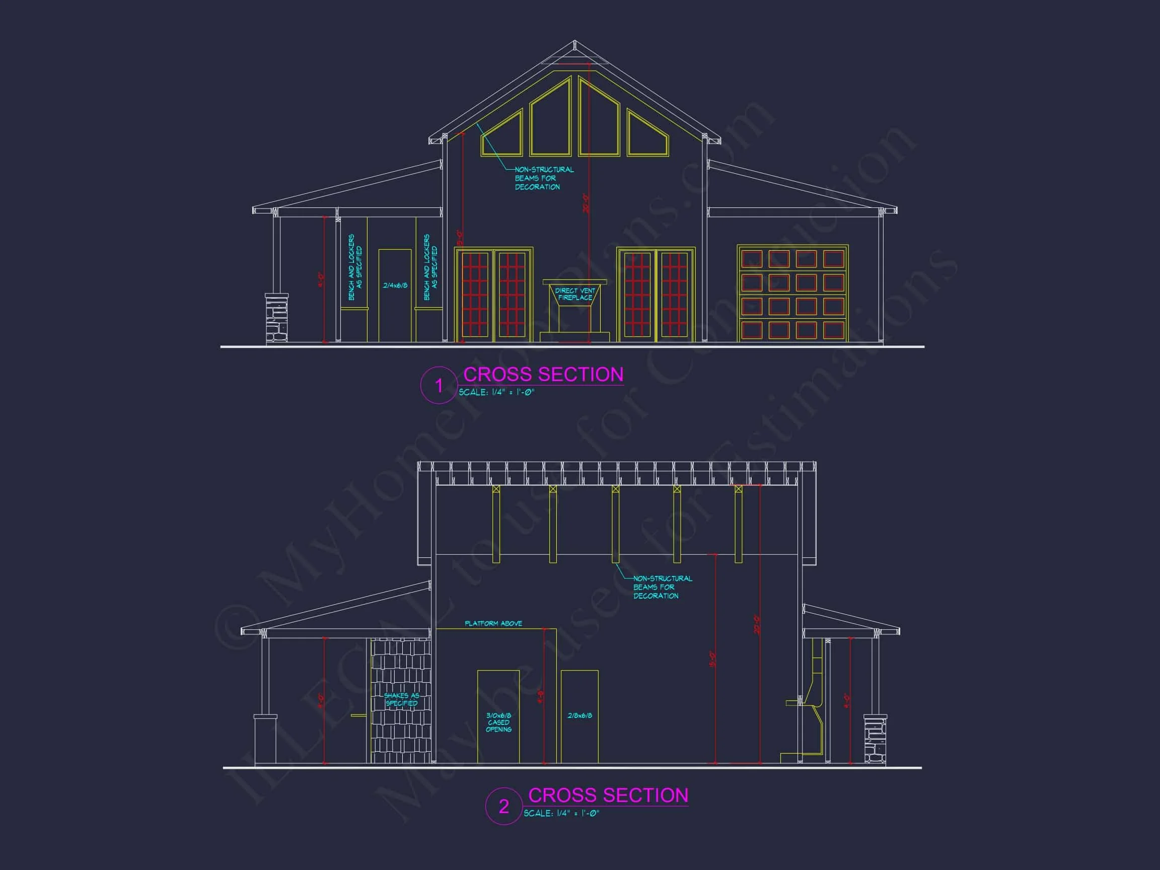 8-1966 POOLHOUSE - Craftsman Pool House Plan with Open Floor Plan & Vaulted Ceilings 4 Craftsman Pool House Plan with Vaulted Ceilings and Open Layout