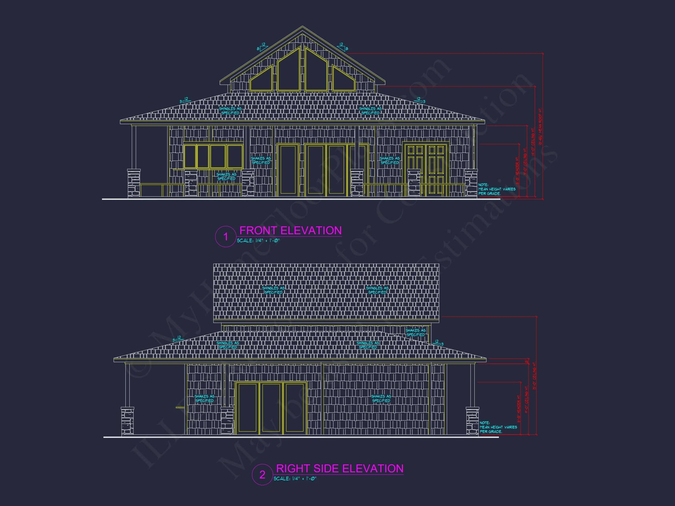 Craftsman Pool House Plan with Vaulted Ceilings and Open Layout