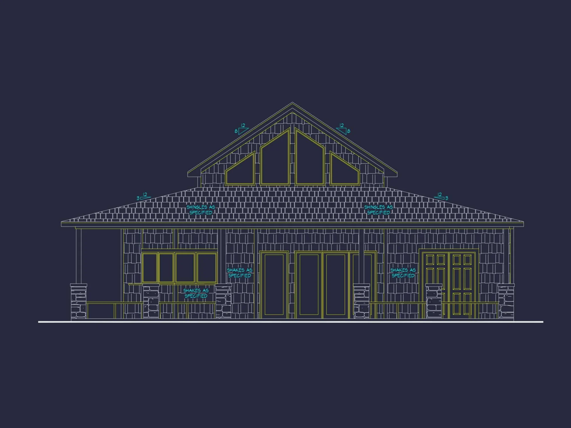 Craftsman Pool House Plan with Vaulted Ceilings and Open Layout